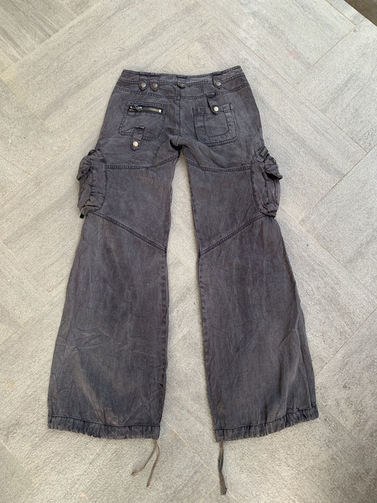 Japanese Brand Vintage Love Girls Flared Cargo Pants Size 29" - 4 Thumbnail