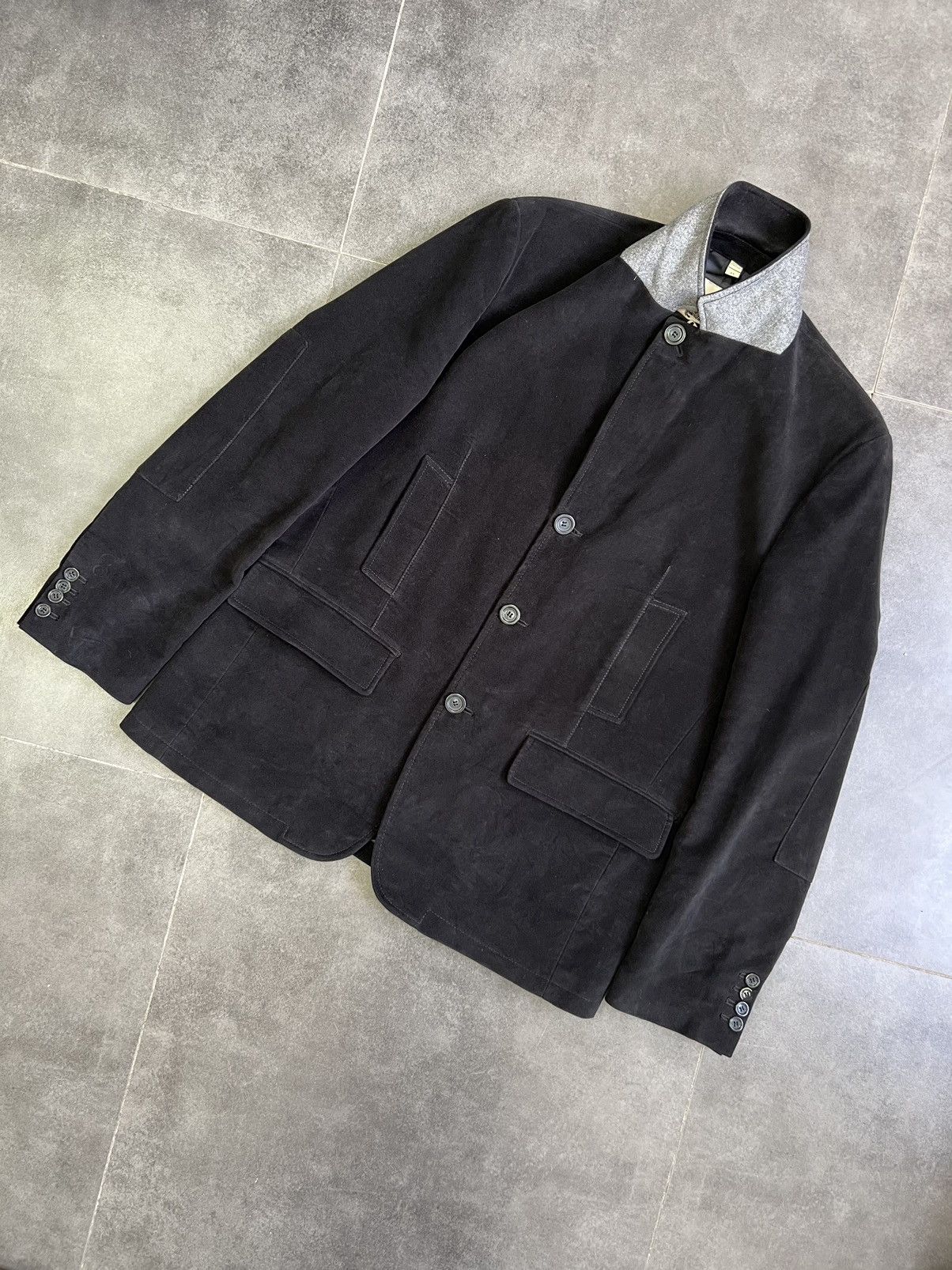 Burberry × Burberry Prorsum Burberry London Velour Blazer Jacket Size US XL / EU 56 / 4 - 6 Thumbnail