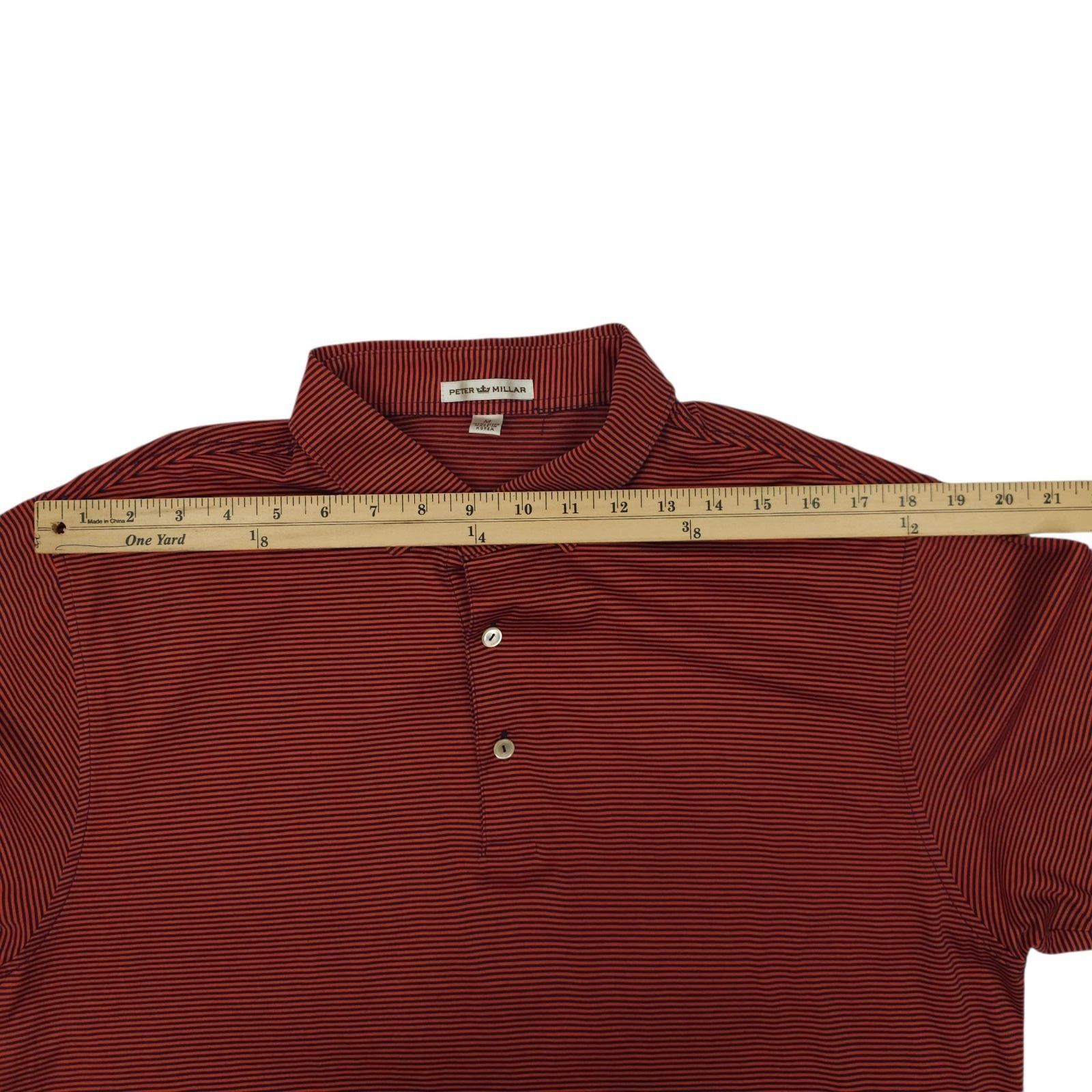 Peter Millar Peter Millar Polo Shirt Mens M Classic Red Navy Micro Stripe Size US M / EU 48-50 / 2 - 4 Thumbnail