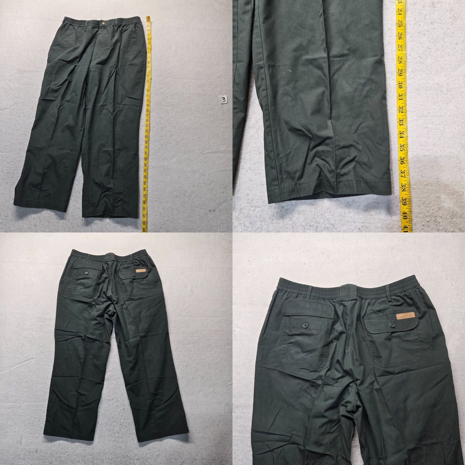 Camel VINTAGE Caribbean Joe Dress Pants Men's 42 Green Rayon-Blend Pleated Cuffed Front Zip 30" Inseam Adult Mens Pants Size US 42 / EU 58 - 8 Thumbnail