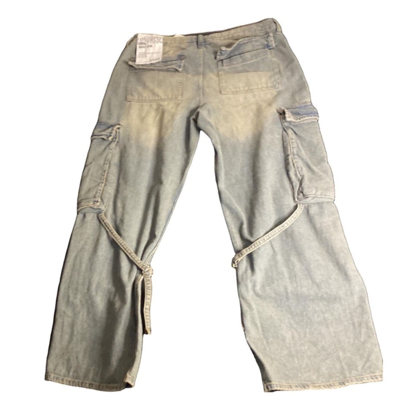 Other Y2K Baggy Cargo Jeans Light Wash Denim S.O.N.G. 13/31 Size 31" - 9 Thumbnail