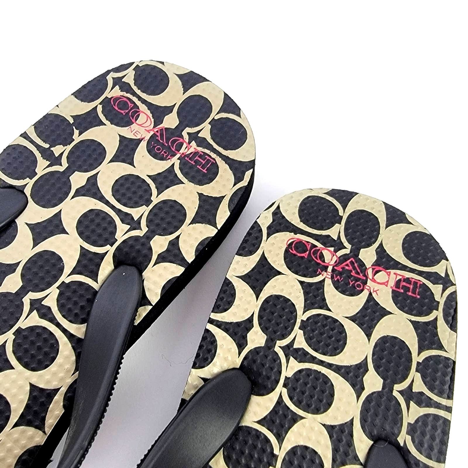 Coach Coach New York Black LOGO Flip Flop Sandals - 5/6 Size US 6 / IT 36 - 6 Thumbnail