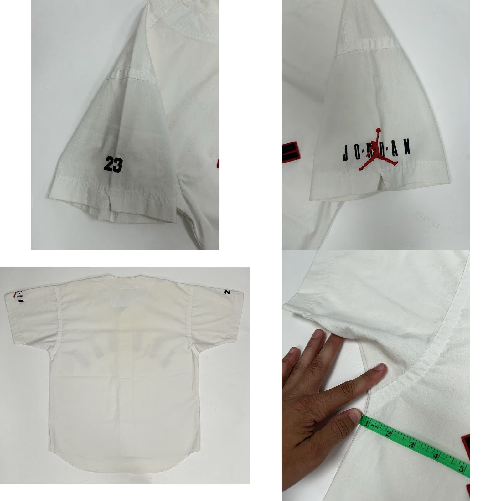 Nike VINTAGE Nike Air Jordan Baseball Jersey White XL 1991 Spellout Logo 90s Mens Size US XL / EU 56 / 4 - 9 Thumbnail