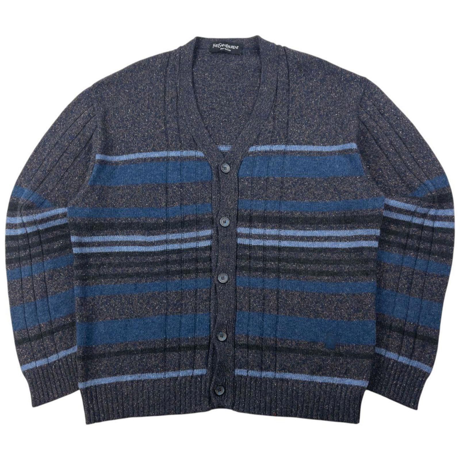 Vintage 90s YSL Yves Saint Laurent Wool Knit Cardigan XL
