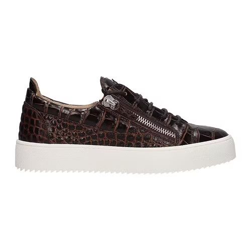 image of Giuseppe Zanotti Ob1O1E0324 Low-Top Sneakers In Brown/leather, Men's (Size 6)
