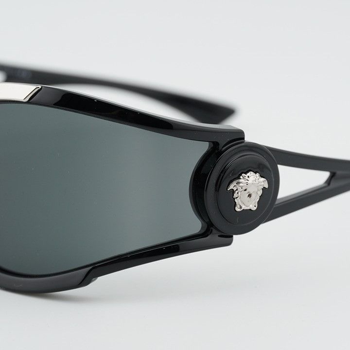 Versace Versace VE4475 GB1/87 Sunglasses Black Shield Frame Size ONE SIZE - 9 Thumbnail