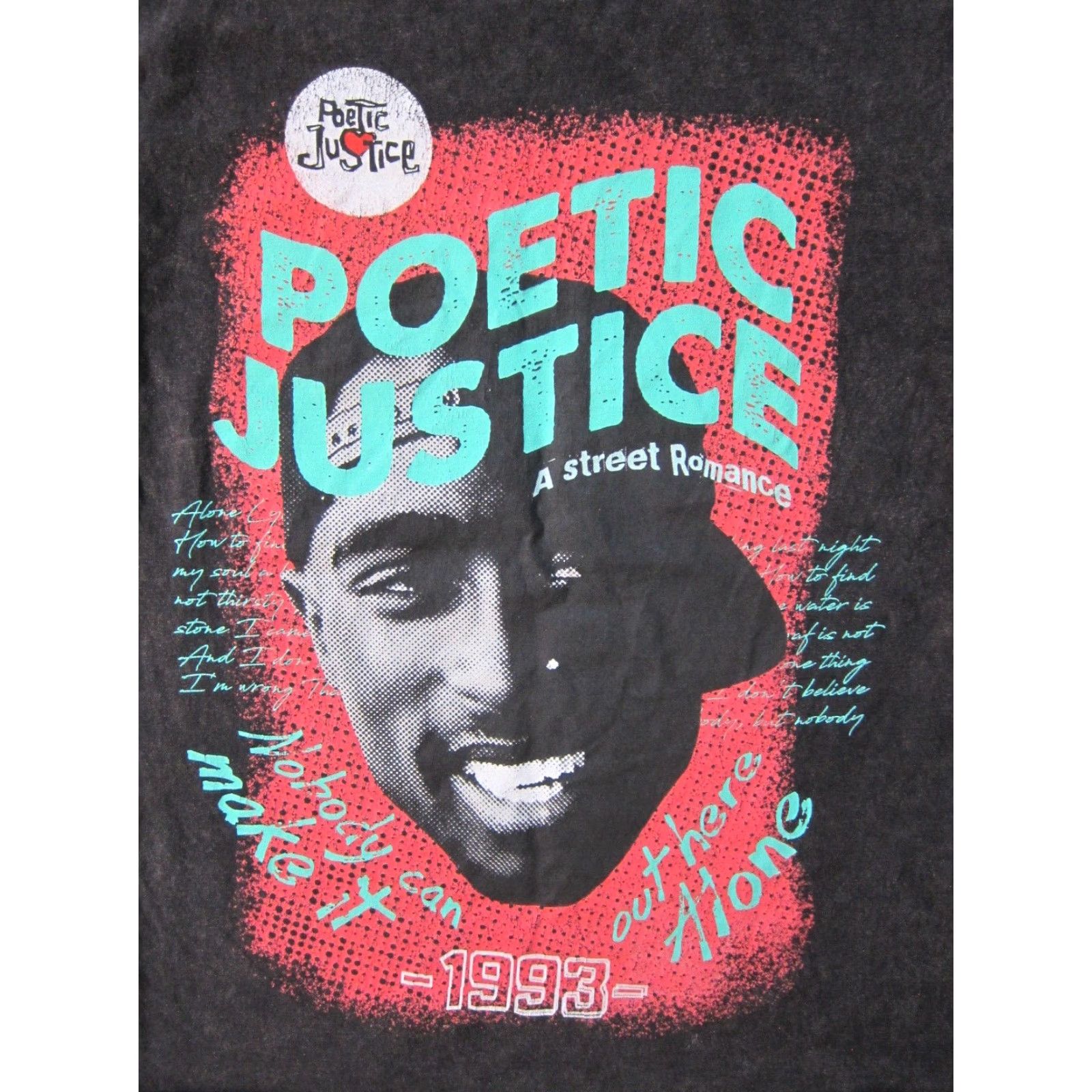 Vintage Chemistry 1993 Poetic Justice Tupac Shakur Black Pink Green TShirt Men S Women M Shirt Crew Neck Short Sleeve Logo 50% cotton 50% polyester Size S / US 4 / IT 40 - 2 Thumbnail
