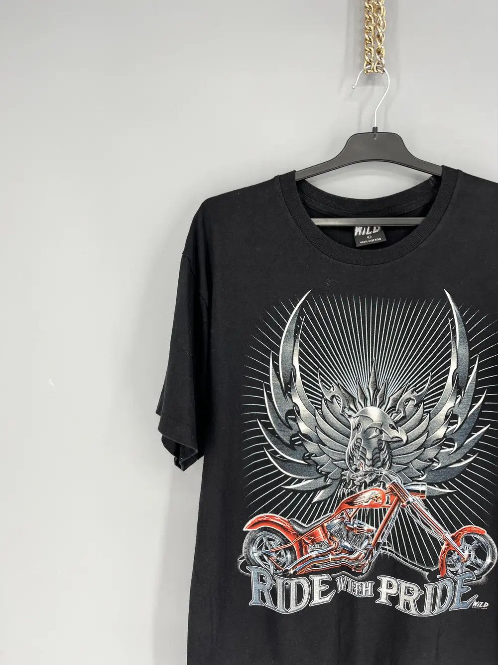 Band Tees × Vintage Vintage Bay Biker Ride With Pride Motobike Chopper Wild Size US L / EU 52-54 / 3 - 4 Thumbnail
