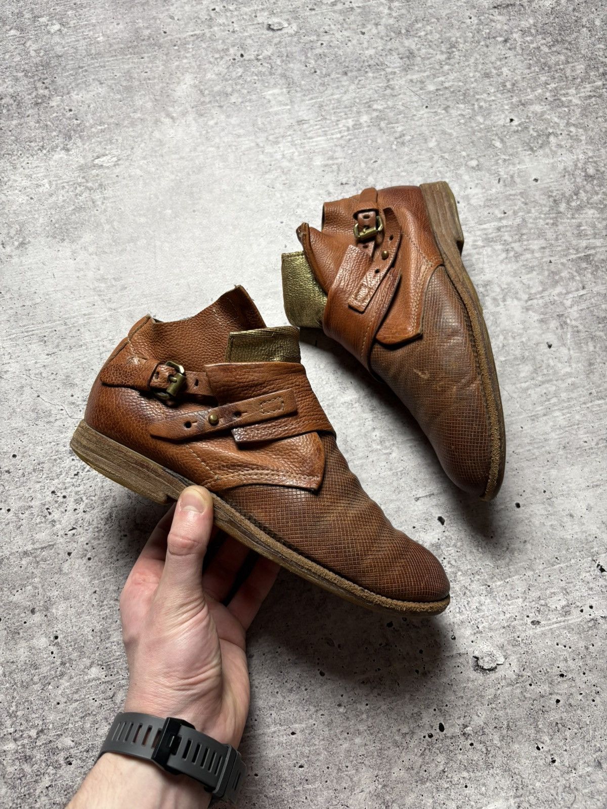 A.S.98 Vintage AS98 AIRSTEP Leather Belted Simon Boots Size US 5 / EU 37 - 1 Thumbnail