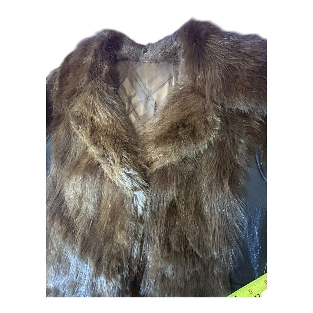 Handmade Rare Vintage Mob Wife Real Mink Fur and Leather Long Coat Size M / US 6-8 / IT 42-44 - 11 Thumbnail