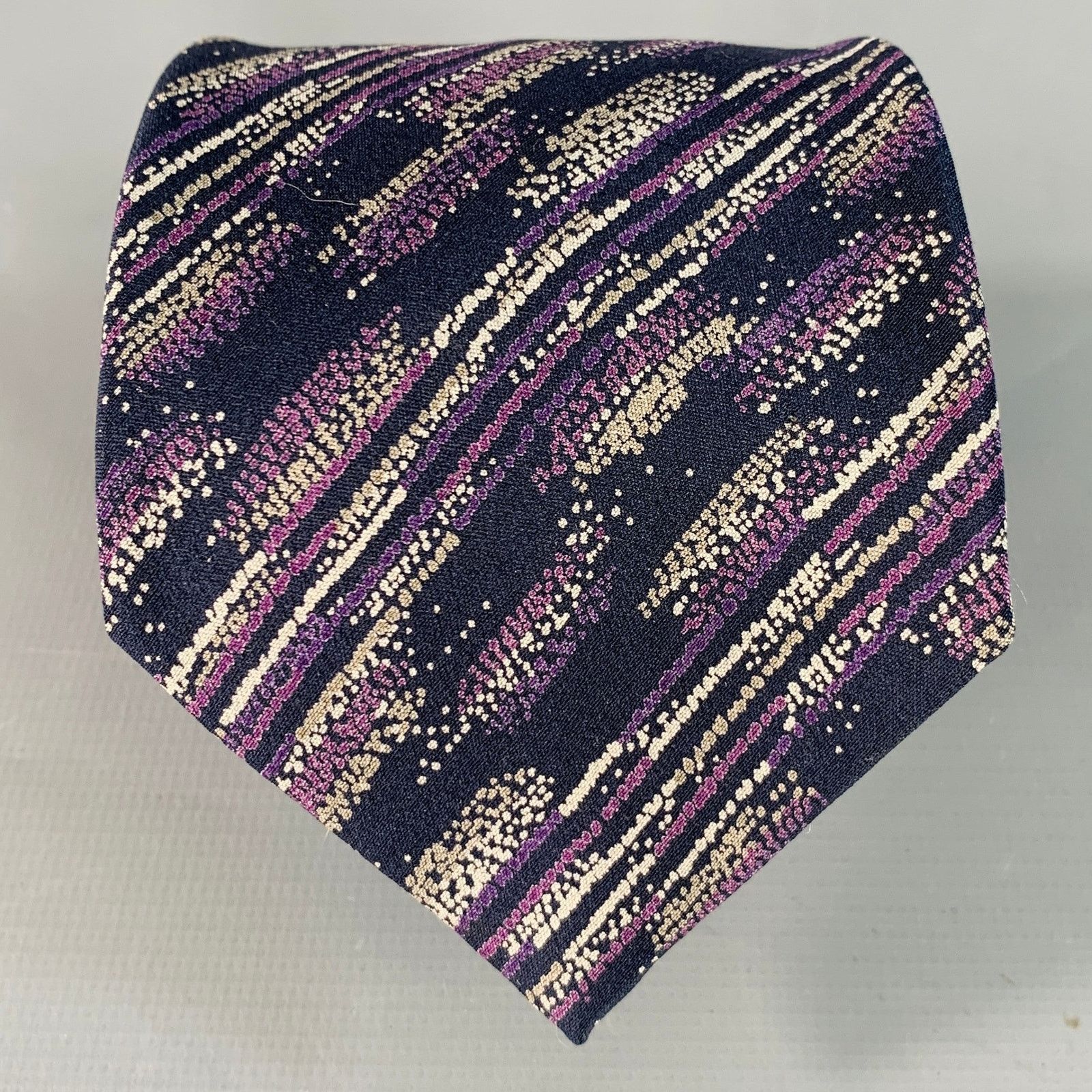 Missoni MISSONI One Size Purple Grey Black Abstract Silk Tie Size ONE SIZE - 1 Thumbnail