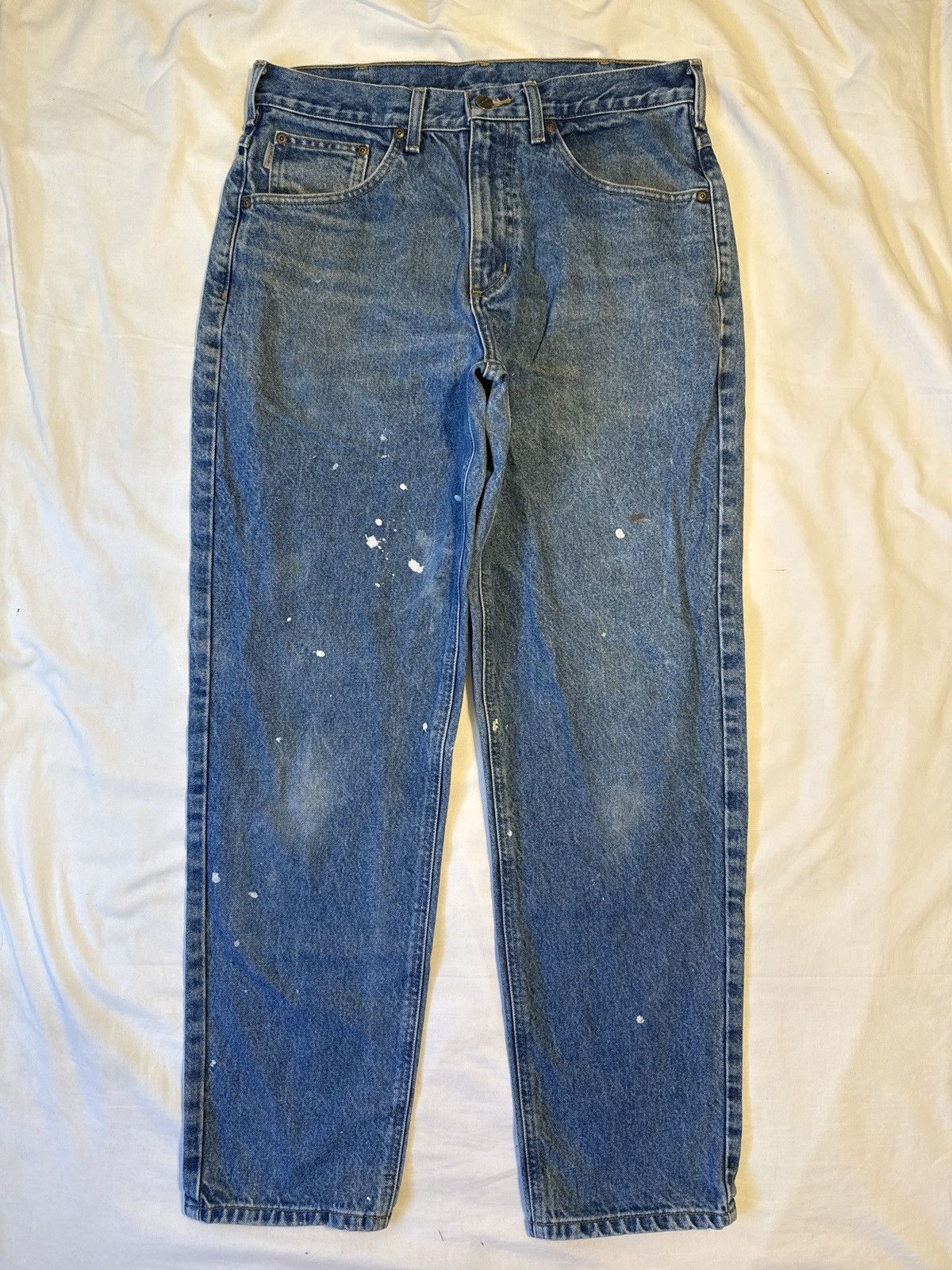 Carhartt Vintage Carhartt Blue Denim Painted Splatter Jeans Size US 33 - 1 Thumbnail
