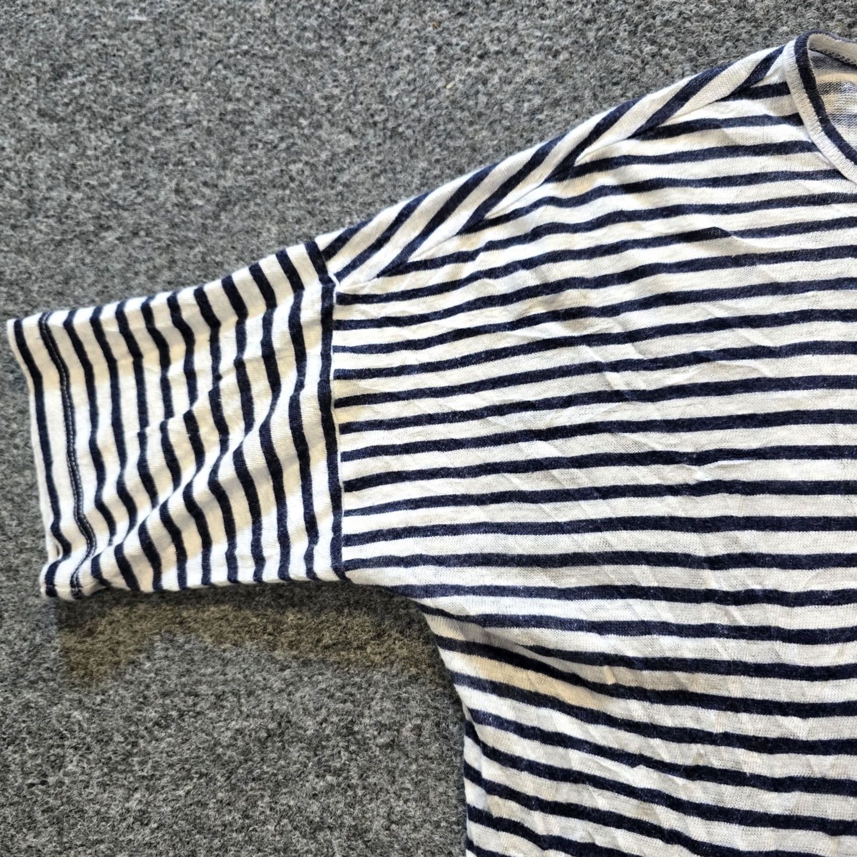 Vintage Pure Top Womens Size 10 Blue White Linen Short Sleeve Boxy Casual Size L / US 10 / IT 46 - 3 Thumbnail