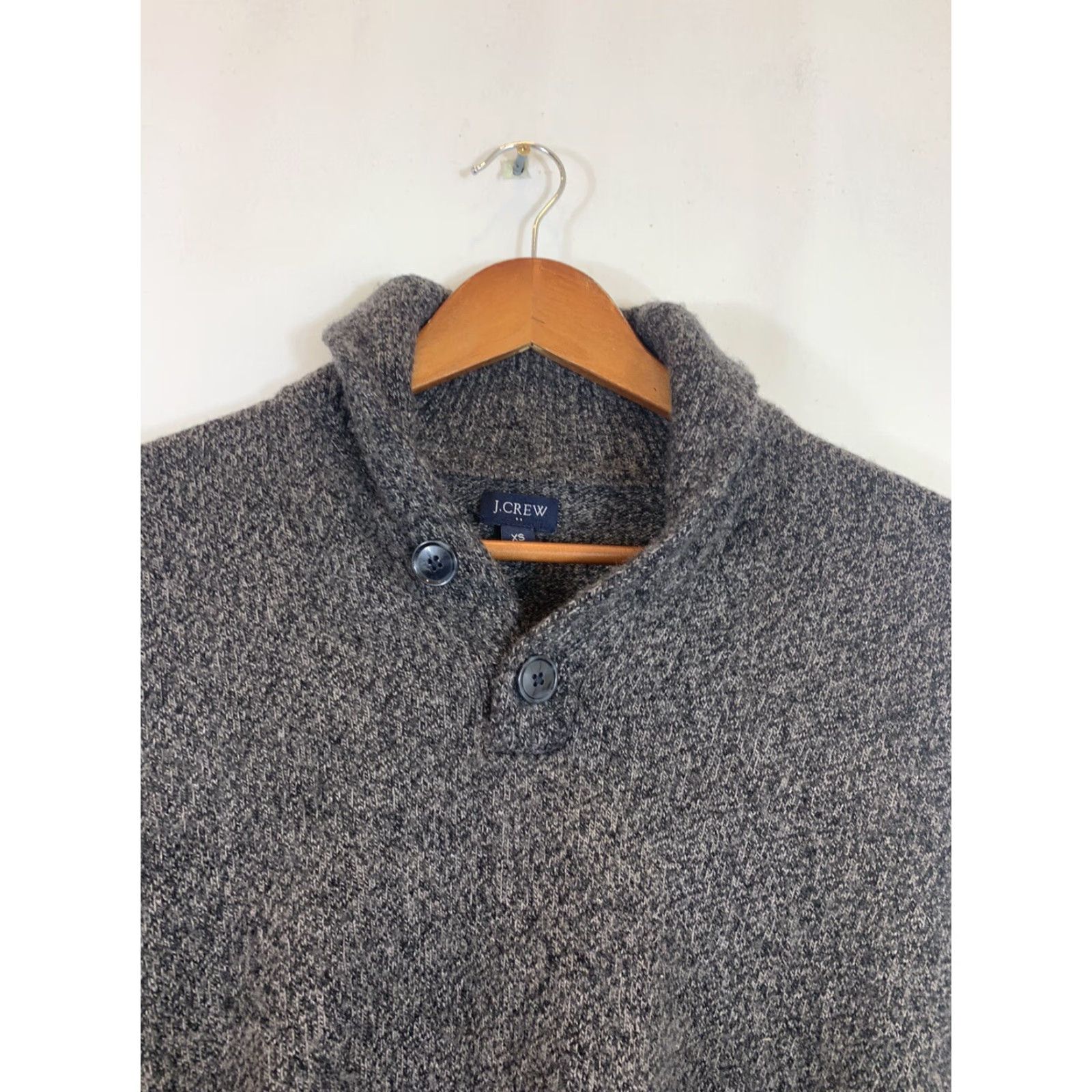 J.Crew J. Crew Womens XS Heather Gray Tight-Knit Cowl Neck Lambswool Sweater Size XS / US 0-2 / IT 36-38 - 5 Thumbnail
