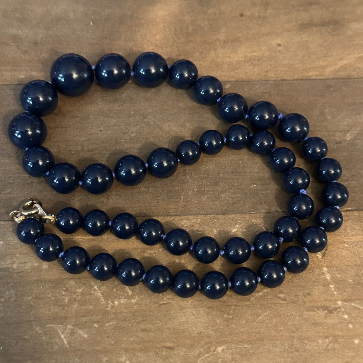 Vintage Vintage Navy blue bead necklace Size ONE SIZE - 3 Thumbnail