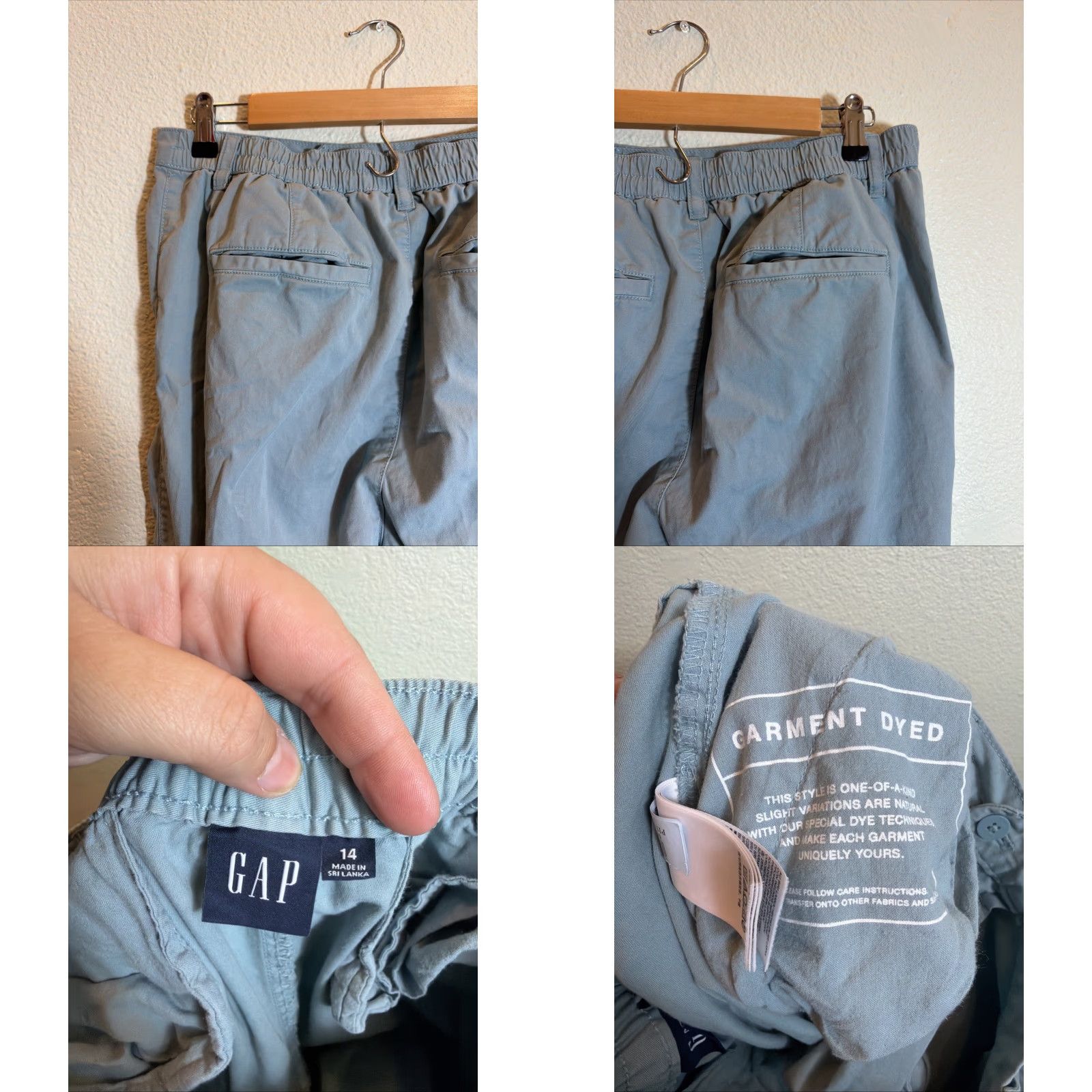 Gap Gap Pants Womens 14 Downtown Beige Chino High Rise Tapered Cotton Blue 32x28 Size 36" / US 14 / IT 50 - 9 Thumbnail