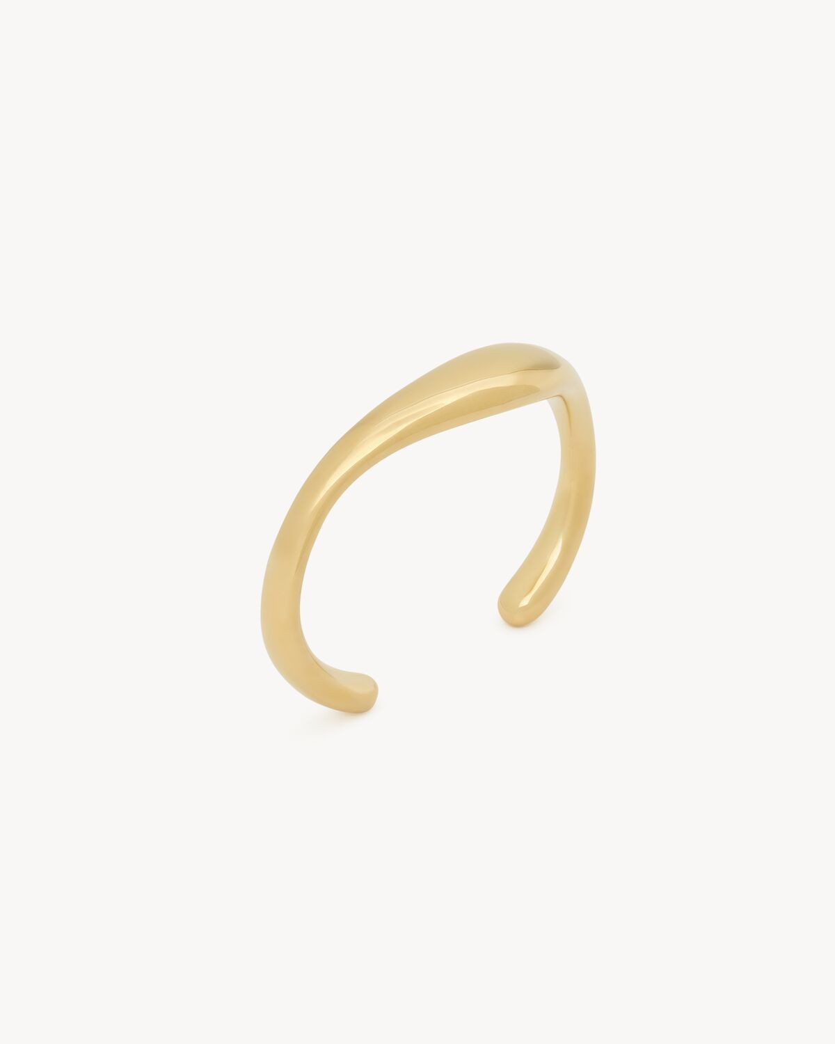 Saint Laurent Paris o1bcso1str0226 Size:M/Wavy Cuff In Metal in Silver Size ONE SIZE - 3 Thumbnail