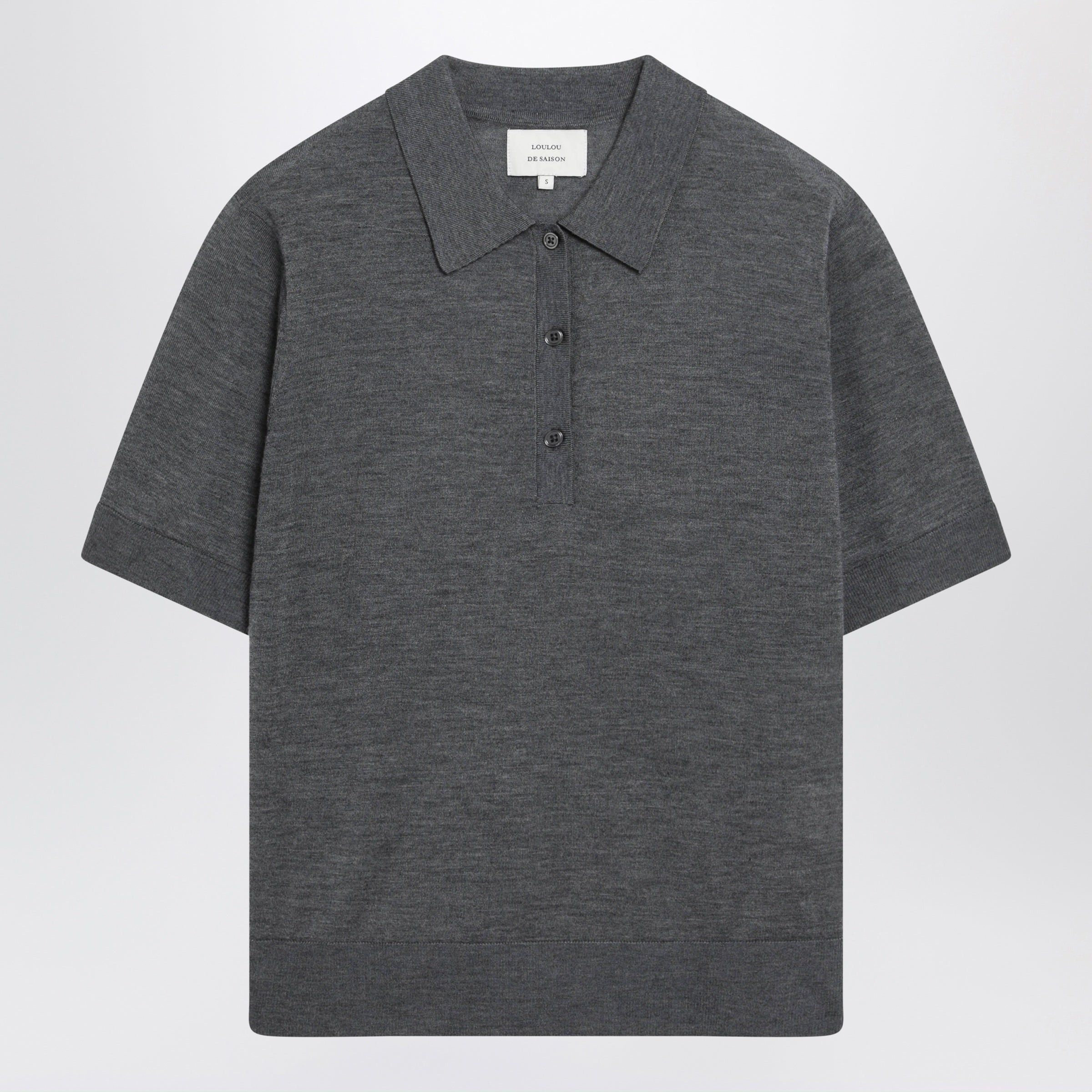 Loulou de Saison Loulou De Saison Grey Migo Fluid Cashmere Polo Size L / US 10 / IT 46 - 1 Thumbnail