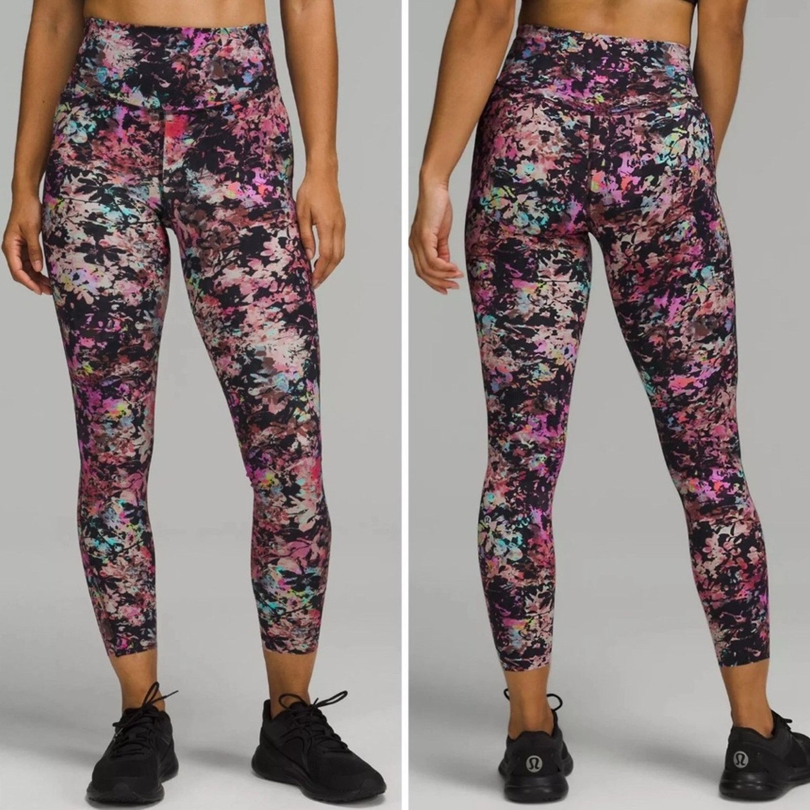 Lululemon LULULEMON Base Pace Crop 25” Stencil Blossom Red Multi SZ 2 Size 26" / US 2 / IT 38 - 1 Thumbnail