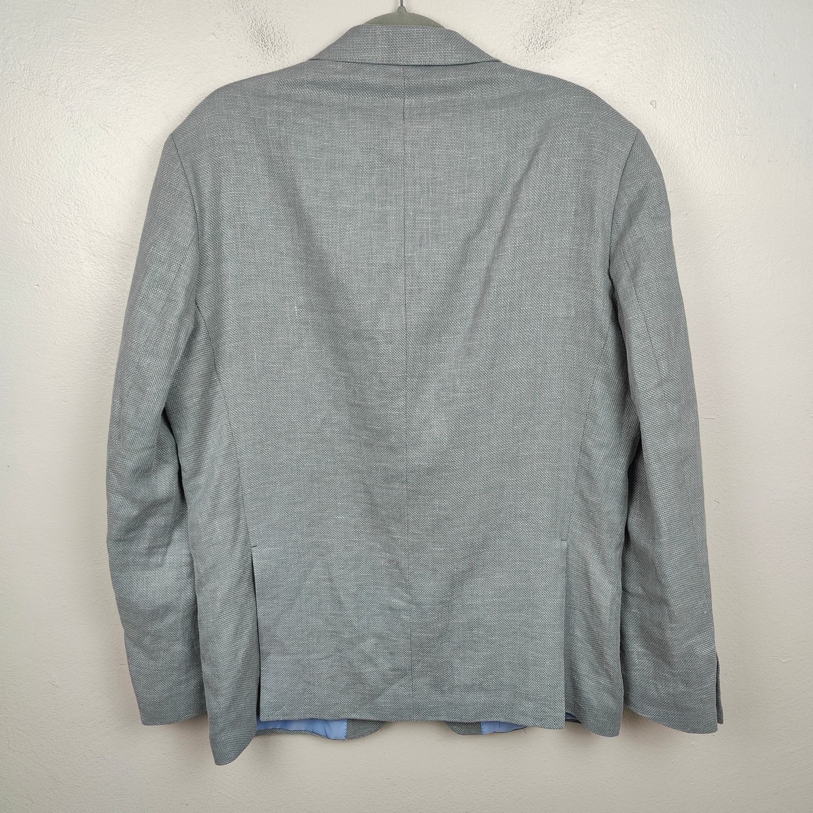 Rodd & Gunn Rodd & Gunn Linen Cotton Blazer Mens XL Gray Woven Casual Size 46R - 4 Thumbnail