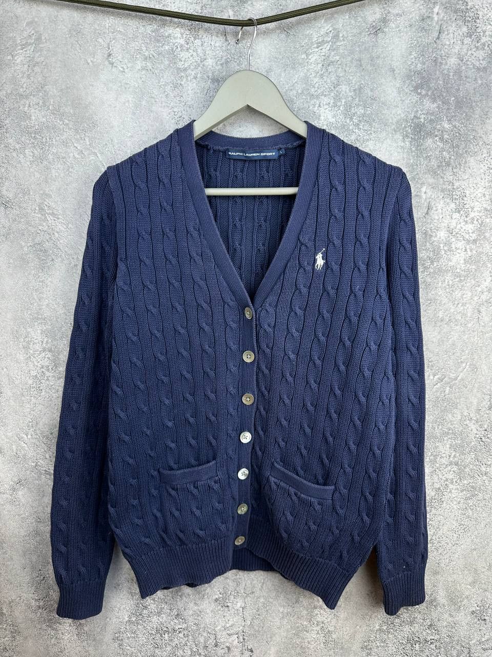 Ralph Lauren Sport Ralph Lauren Sport Vintage Cable Knit Cardigan Navy Sweater Size US L / EU 52-54 / 3 - 1 Thumbnail