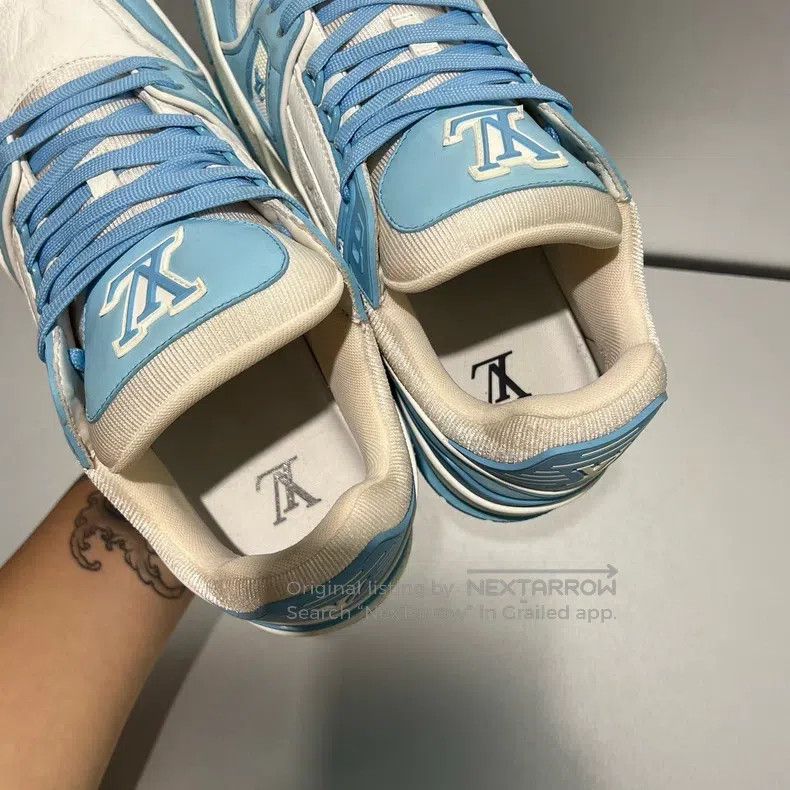 Louis Vuitton Louis Vuitton Trainer White and Blue Trainer Board Shoes Size US 8.5 / EU 41-42 - 8 Thumbnail