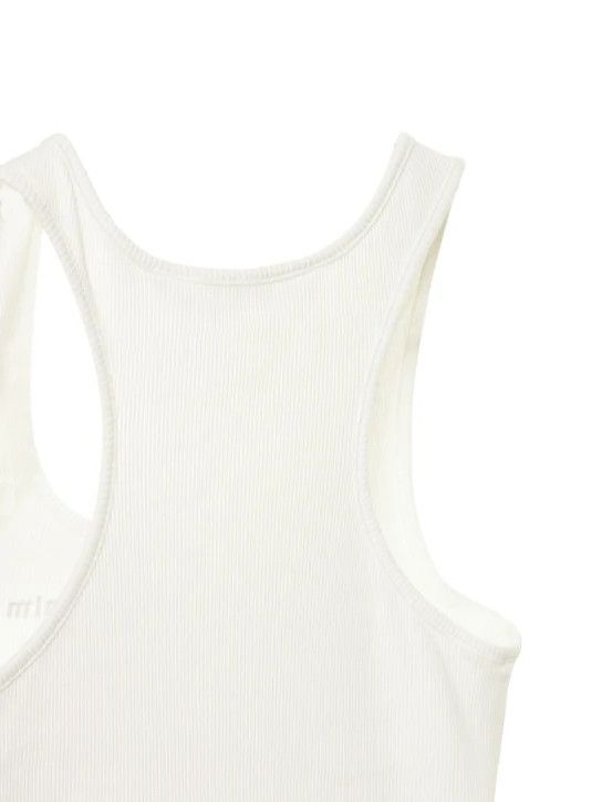 Palm Angels o1mle0824 Classic Logo Ribbed Tank Top in White Size S / US 4 / IT 40 - 7 Thumbnail