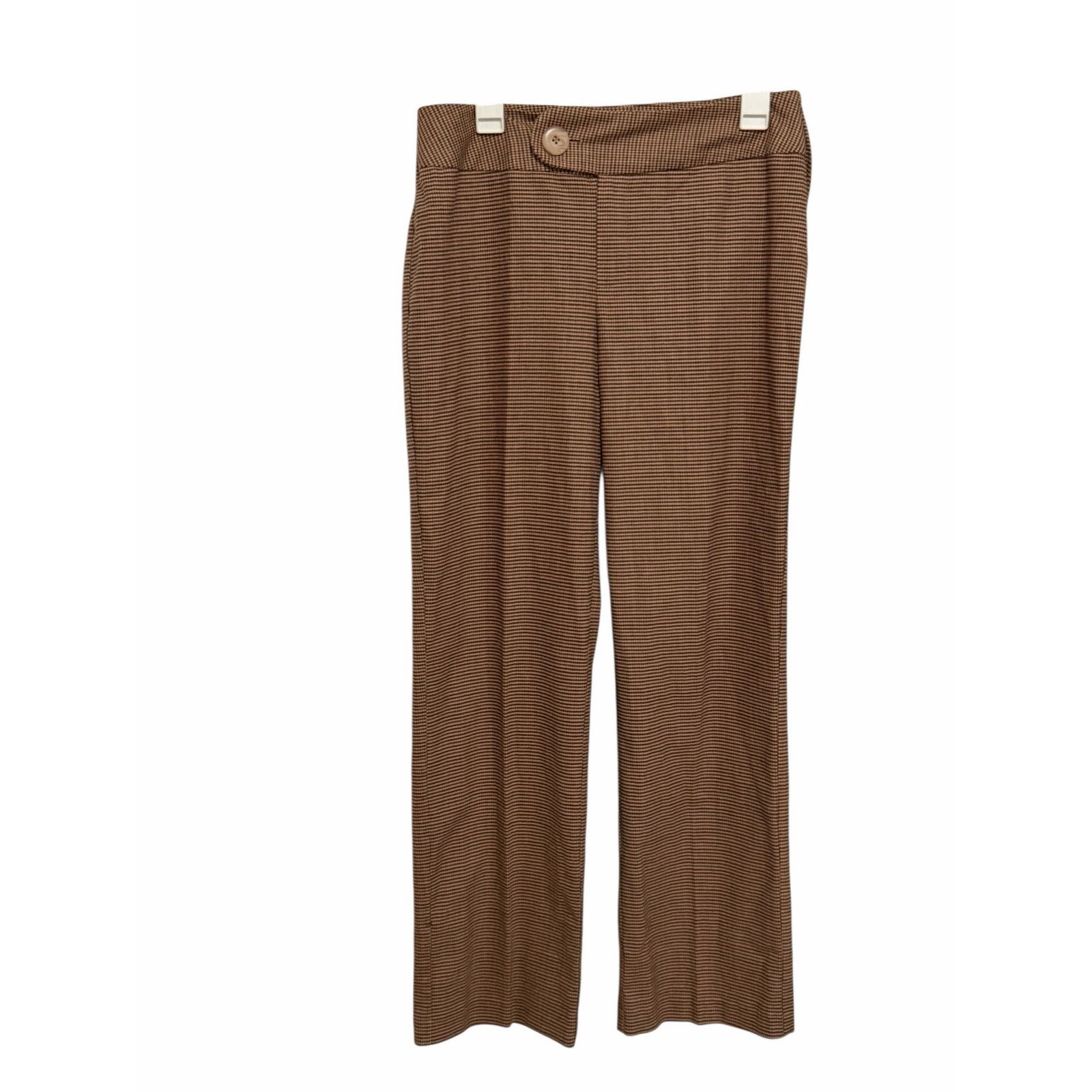 Other Austin Clothing Co Brown Houndstooth Stretch Cotton Trousers Size 32" / US 10 / IT 46 - 3 Thumbnail