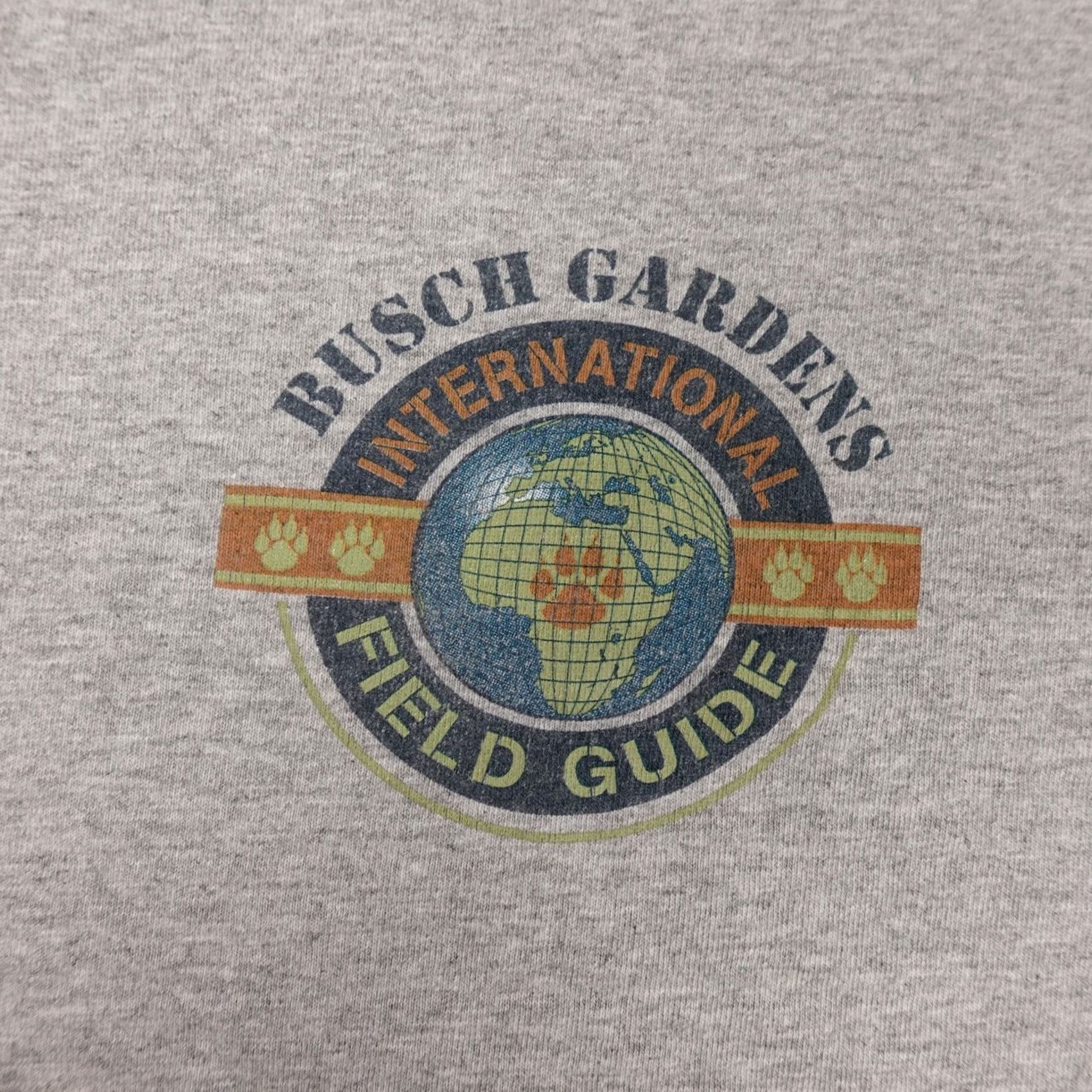 TEE JAYS VINTAGE Busch Gardens Shirt Mens Large Gray Field Guide Long Sleeve Made In USA Size US L / EU 52-54 / 3 - 4 Thumbnail