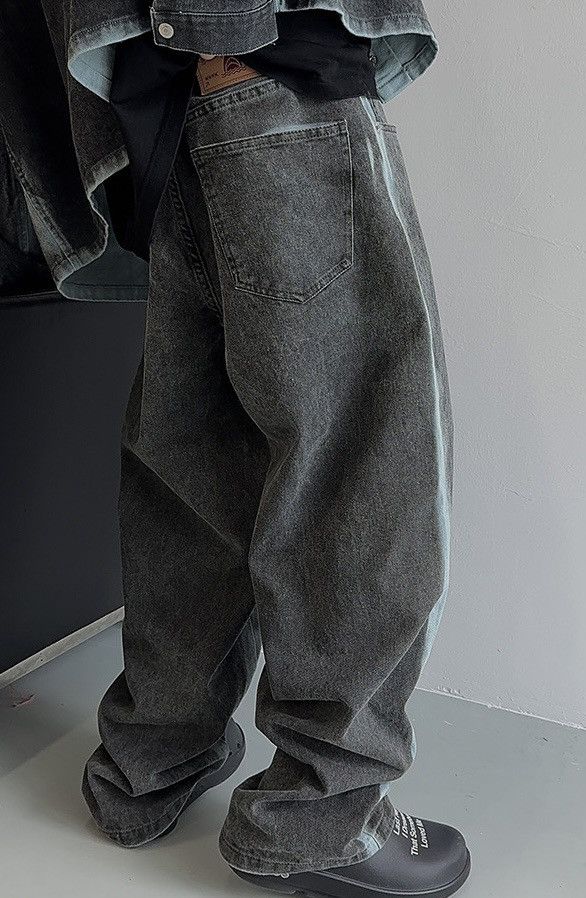 Japanese Brand × Vintage Avant garde acid wash faded baggy loose pants Size US 33 - 4 Thumbnail
