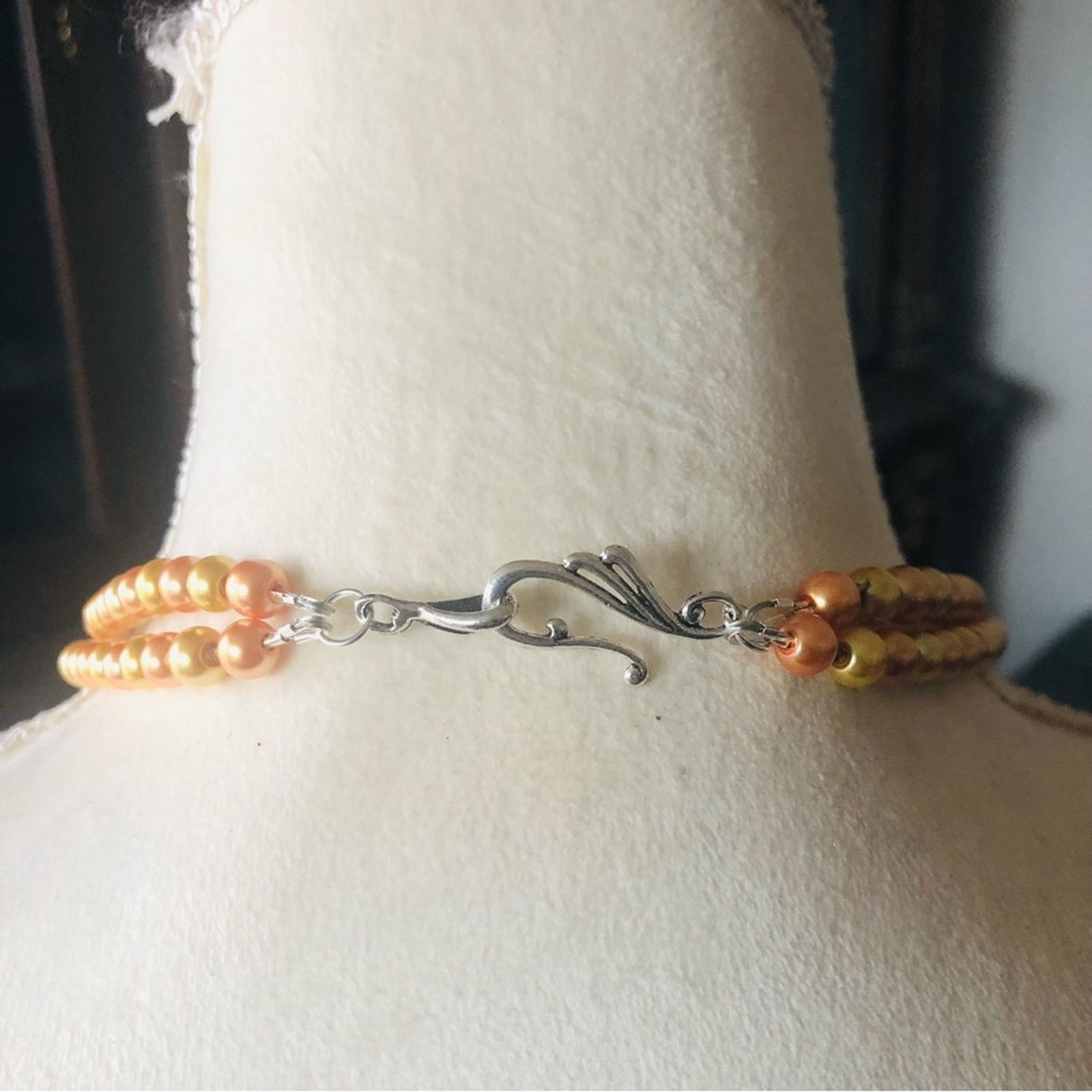 Handmade Handcrafted repurpose large pendant Pearl necklace Size ONE SIZE - 7 Thumbnail
