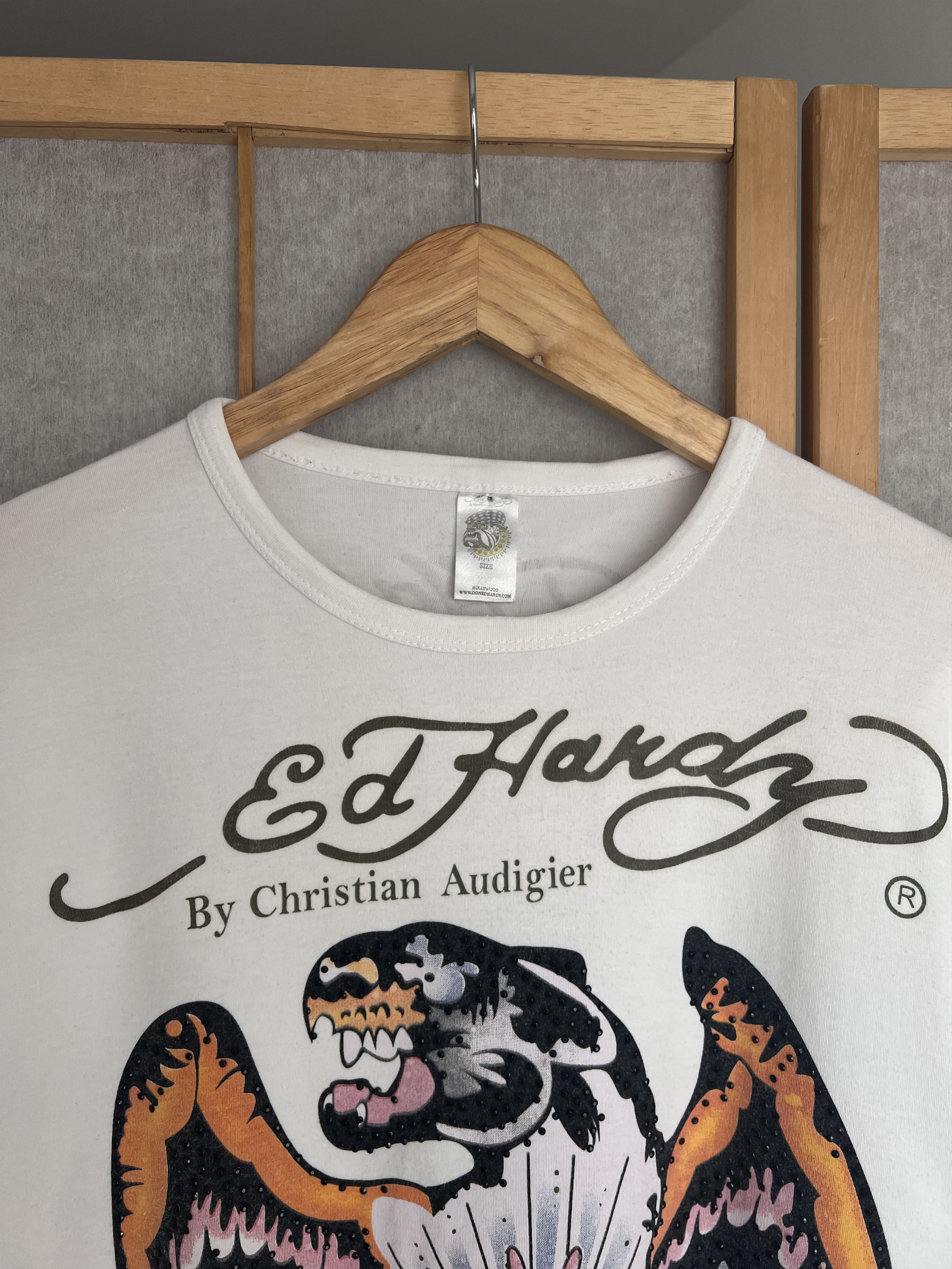 Ed Hardy Crazy Ed Hardy Superstar Rhinestones vintage printed t shirt Size US XL / EU 56 / 4 - 18 Thumbnail