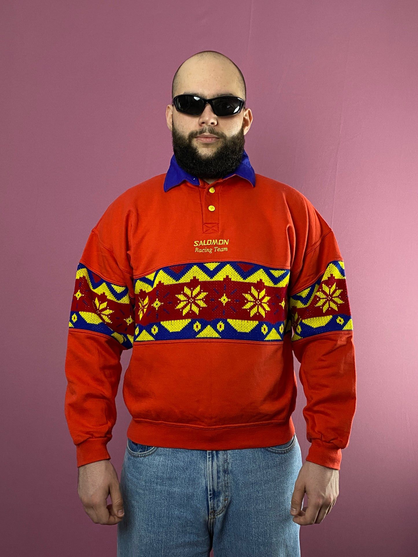 Designer × Vintage 90s Ituit Vintage Men's Quarter Button Sweater - M Size US M / EU 48-50 / 2 - 2 Thumbnail