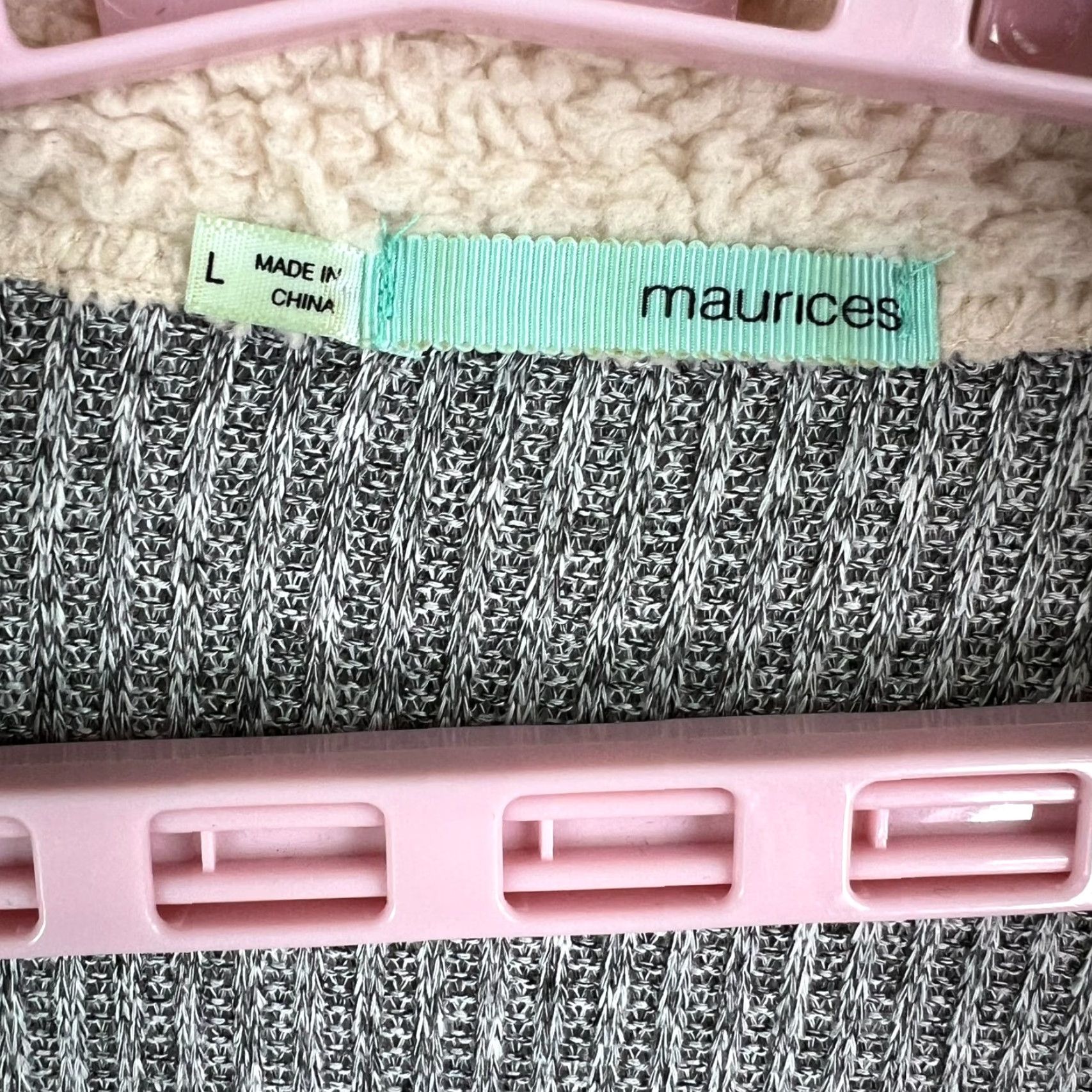 Vintage Maurices Cardigan Size L Gray SHERPA LINED Open Collar Sweater Size L / US 10 / IT 46 - 3 Thumbnail