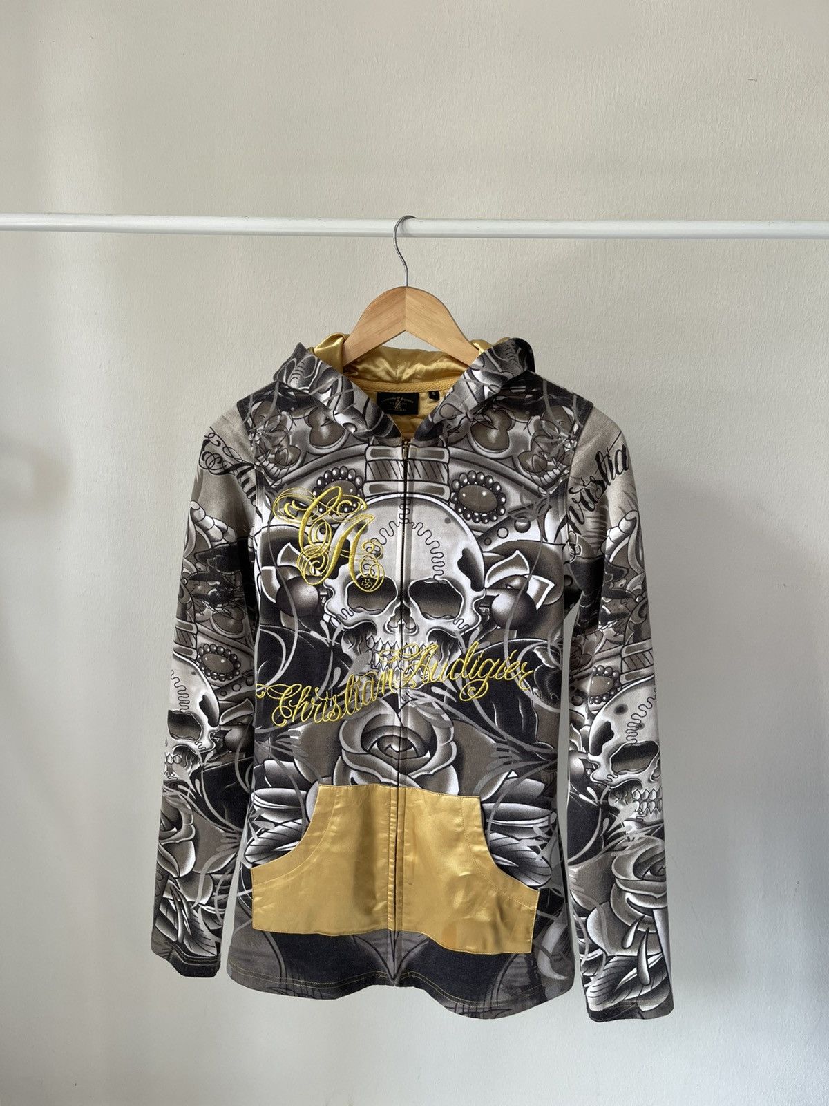 Christian Audigier × Ed Hardy Y2K Christian Audigier Fullprint Skull Zip Hoodie Size S / US 4 / IT 40 - 4 Thumbnail