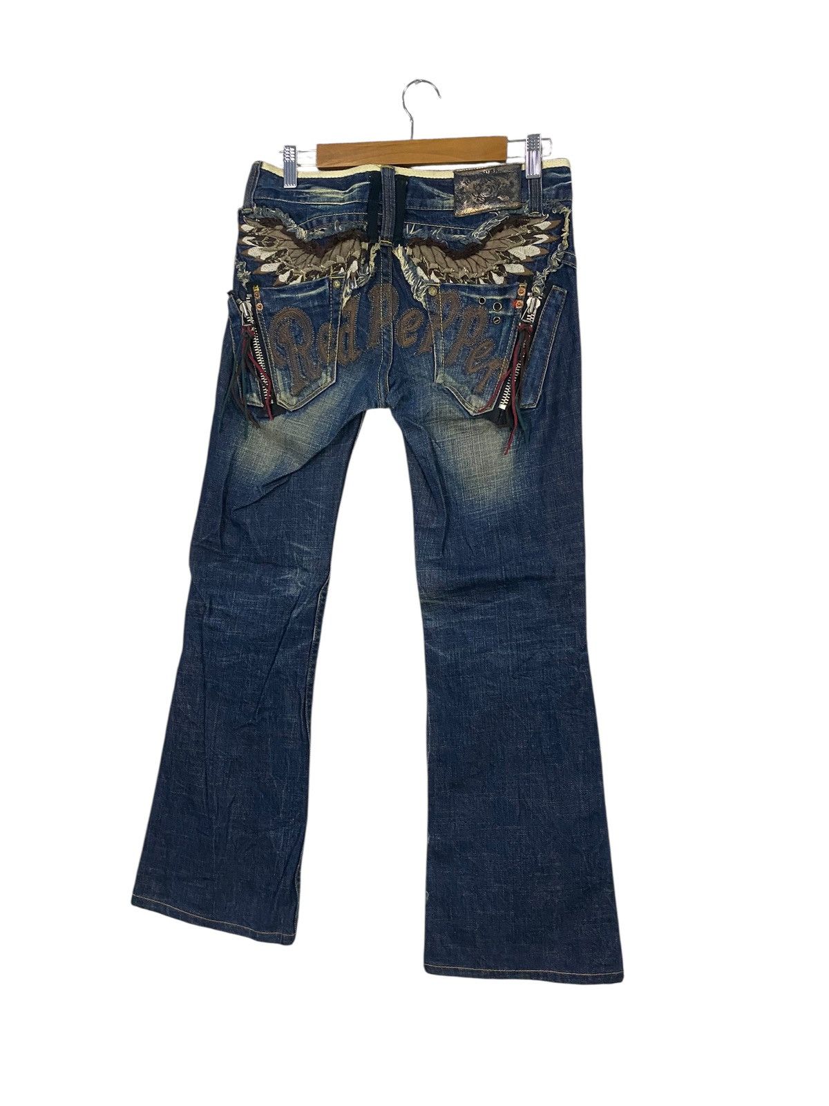Japanese Brand Japanase brand red peppers flared denim very rare Size US 31 - 5 Thumbnail