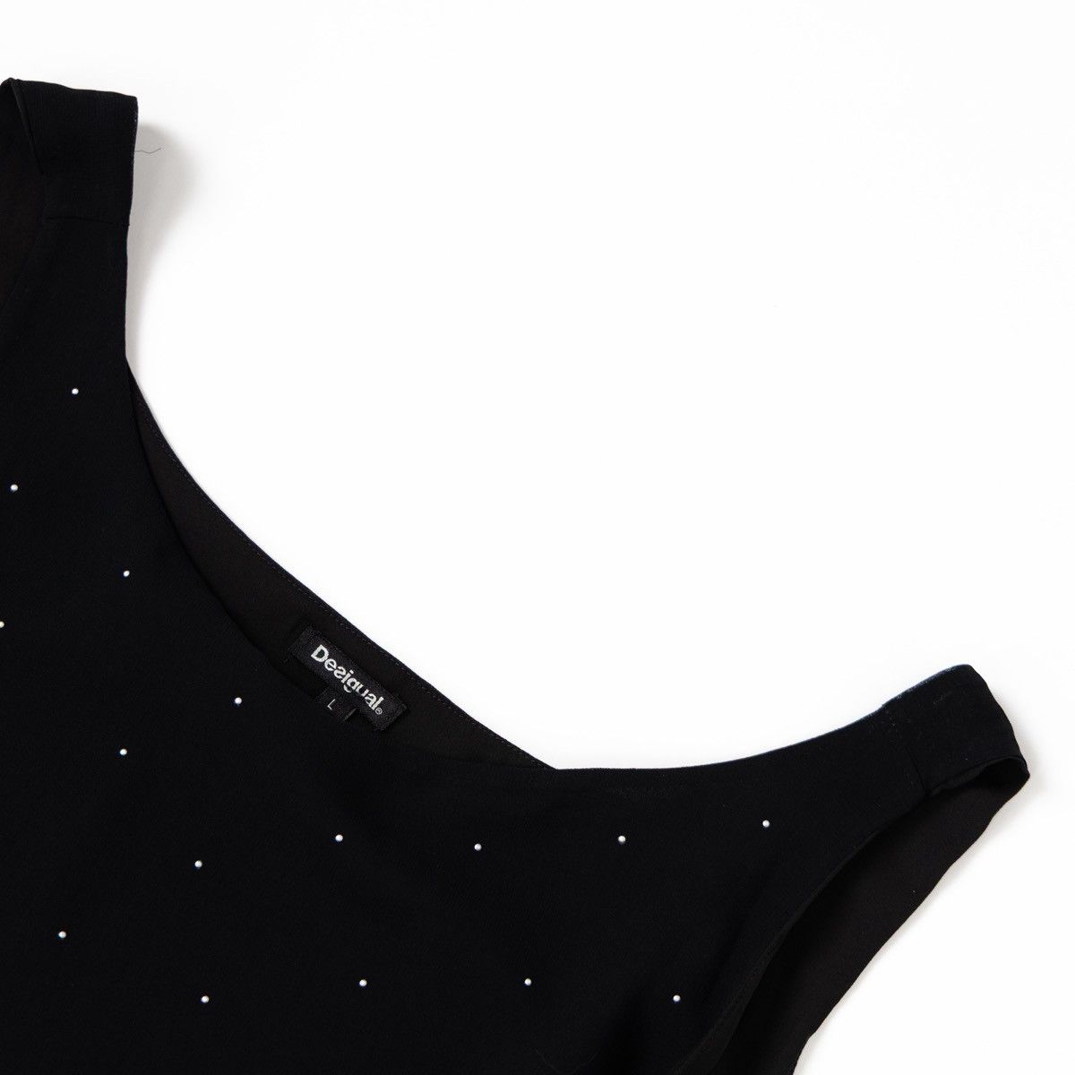 Desigual Desigual Black Sheer Tank Top Asymmetric Sleeveless Blouse Size L / US 10 / IT 46 - 8 Thumbnail