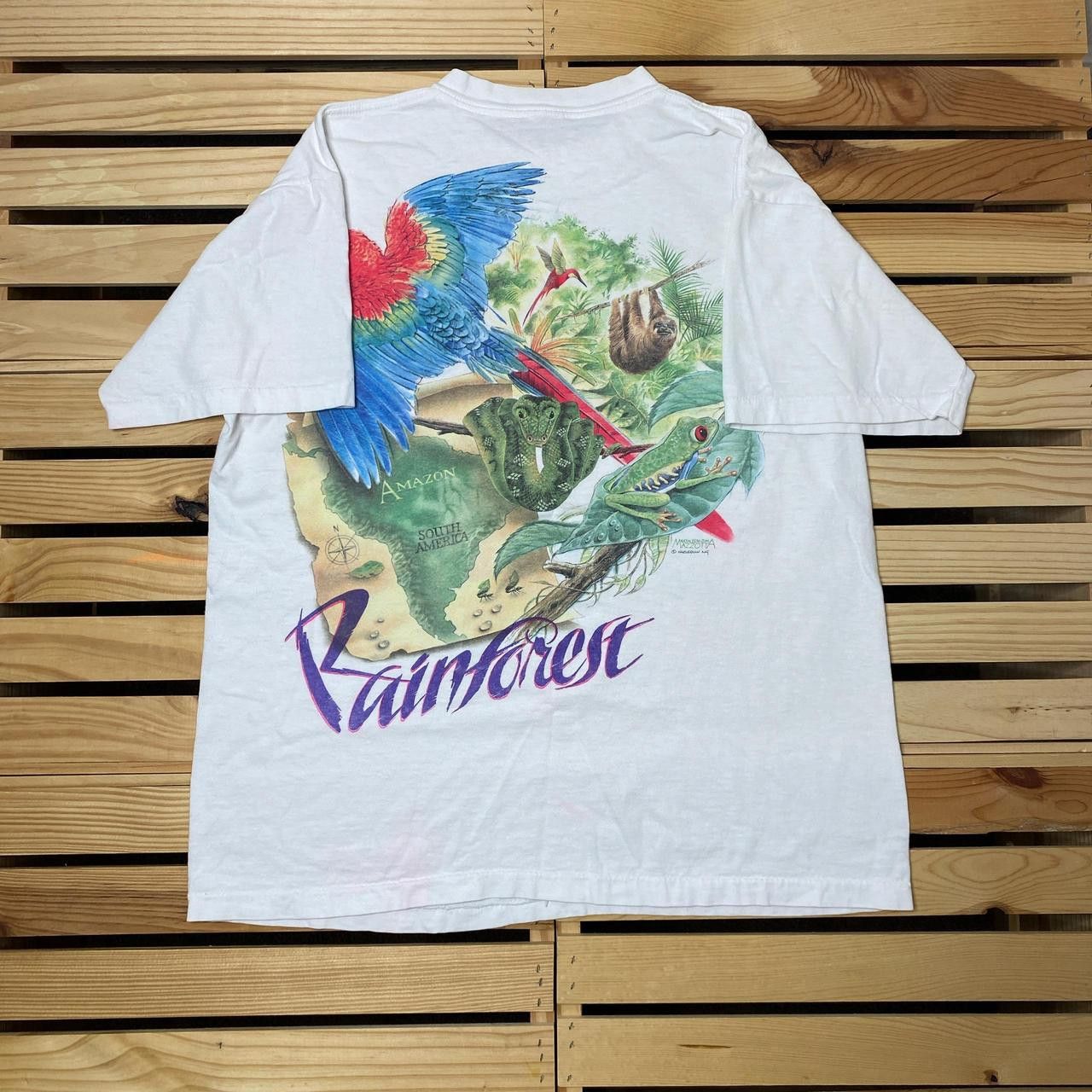 Other Vintage Rainforest White Nature Conservation Tee Size Large Size US L / EU 52-54 / 3 - 2 Thumbnail