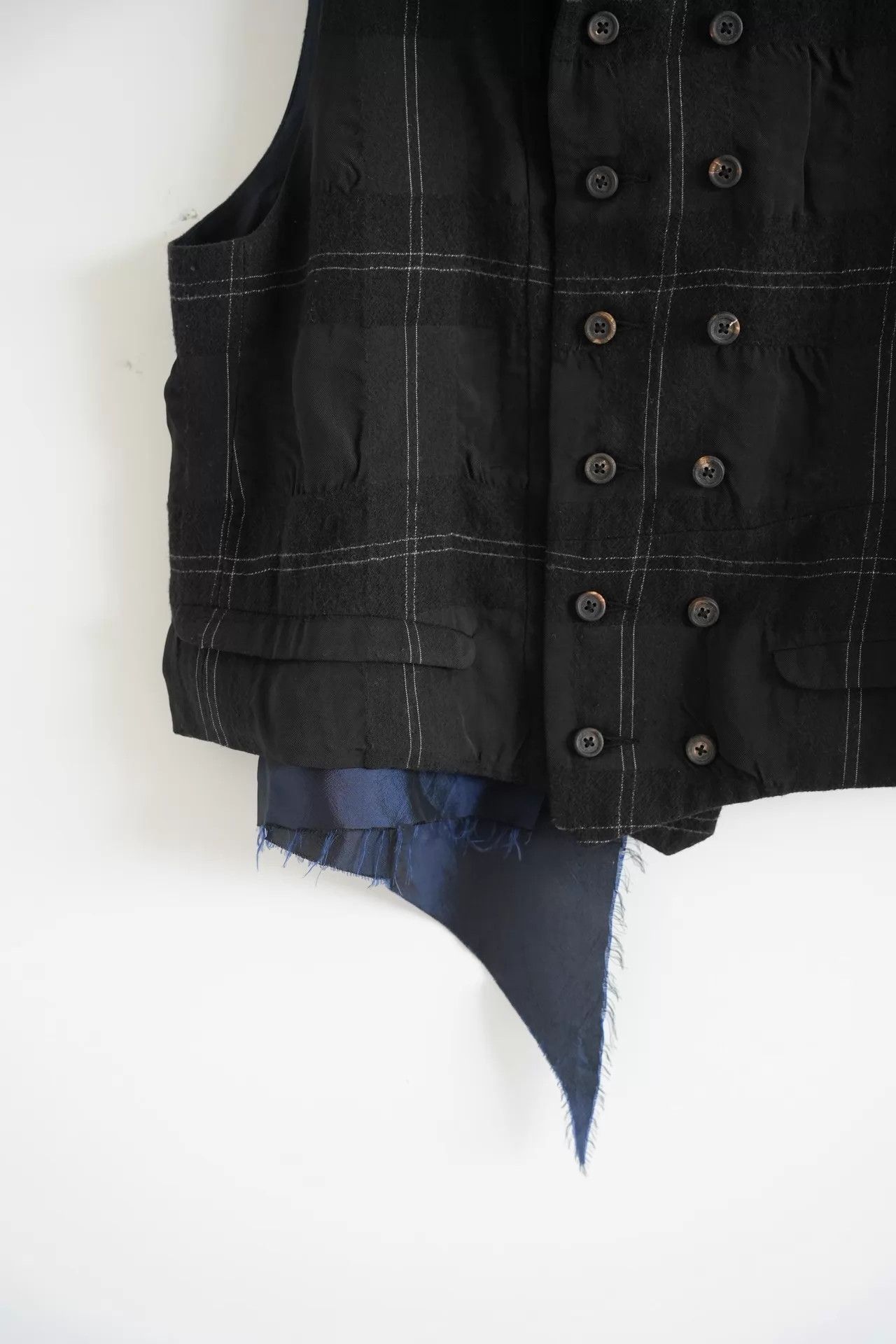 Ziggy Chen Ziggy Chen 20AW Asym Plaid DB Wool Blend Vest Size US M / EU 48-50 / 2 - 5 Thumbnail