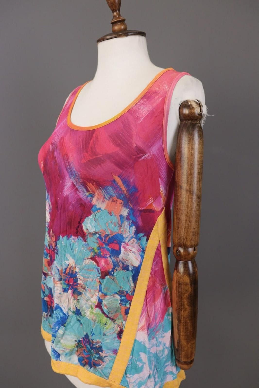 Designer Save the Queen Multicolour Floral Art Top Tank Blouse Size S Size S / US 4 / IT 40 - 8 Thumbnail