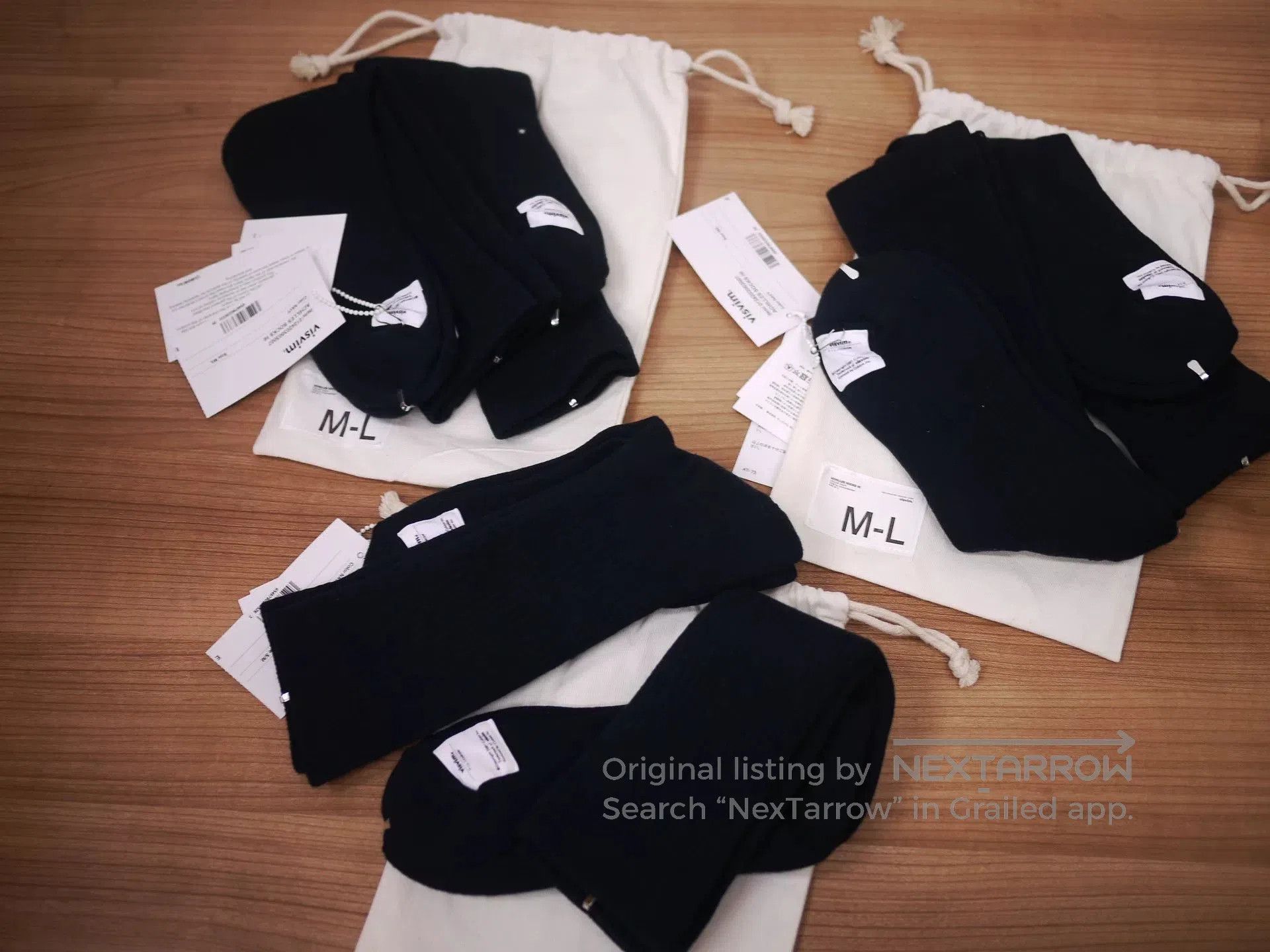 Visvim visvim achilles socks in navy and white. Size ONE SIZE - 4 Thumbnail