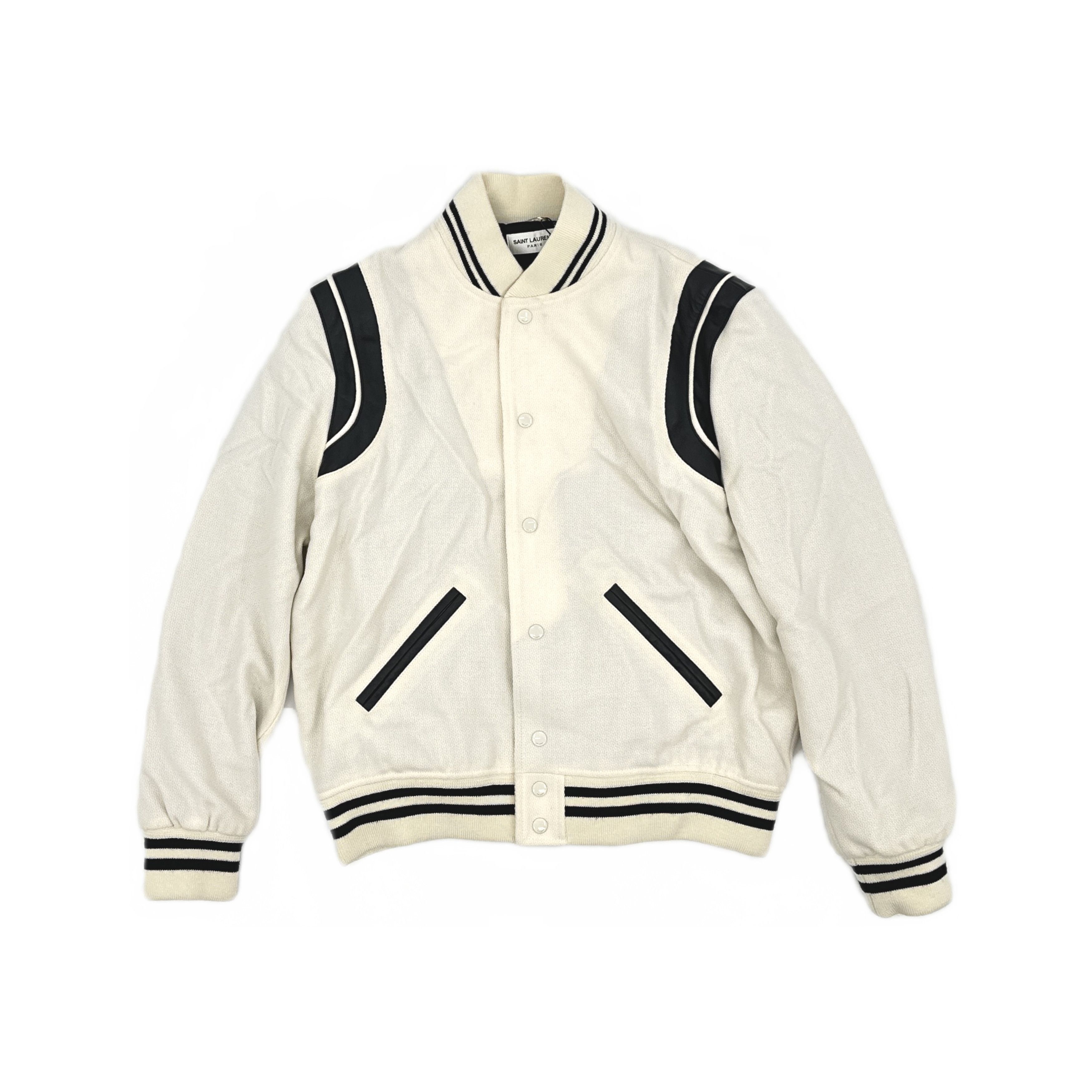 Saint Laurent Paris Saint Laurent Striped Trim Varsity Jacket Size M Size US M / EU 48-50 / 2 - 1 Thumbnail
