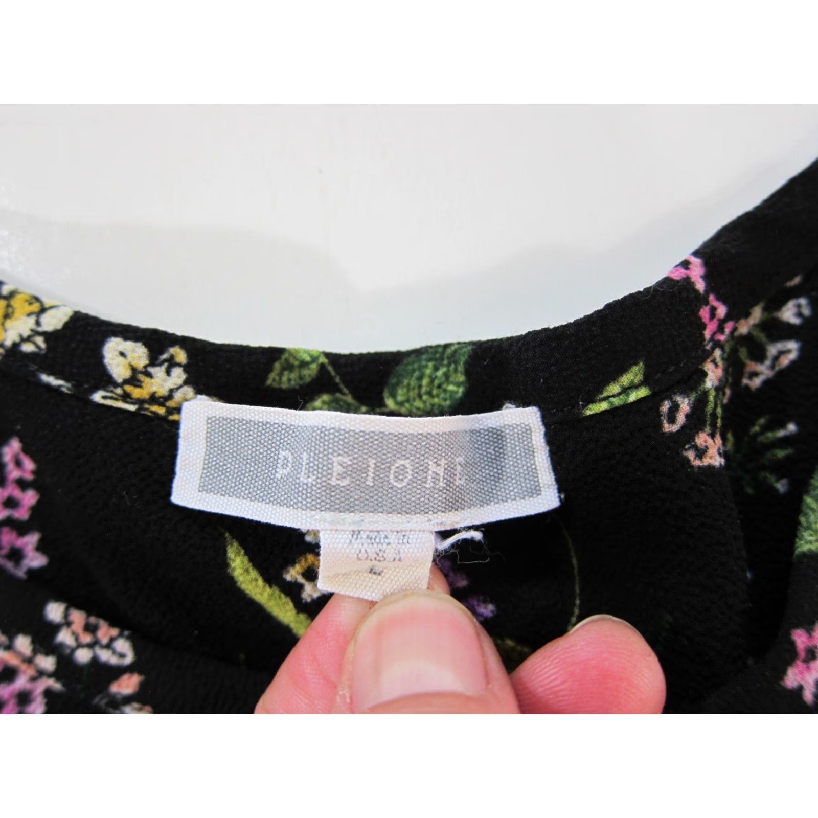 Pinko Pleione Blouse L Black Floral Rayon Boxy Short Sleeve Tunic Size L / US 10 / IT 46 - 6 Thumbnail