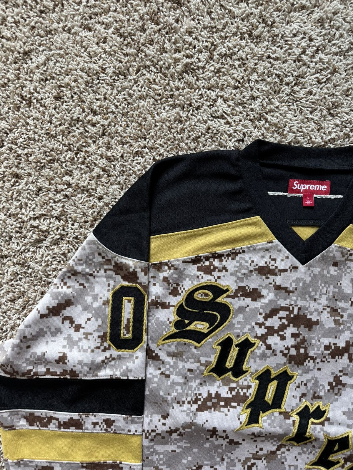 Supreme Supreme Fire & Ice Patches Hockey Jersey Camo Yellow Size US L / EU 52-54 / 3 - 15 Thumbnail