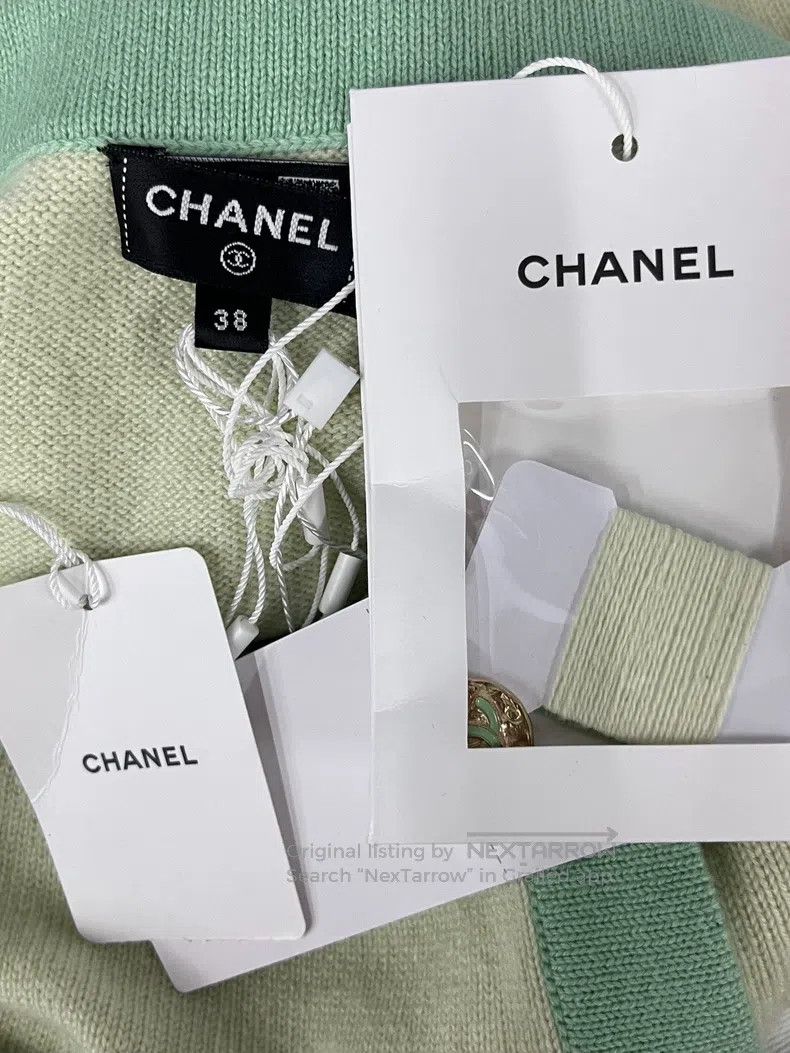 Chanel Chanel 23S green cashmere skirt Size 25" / US 0 / IT 36 - 4 Thumbnail