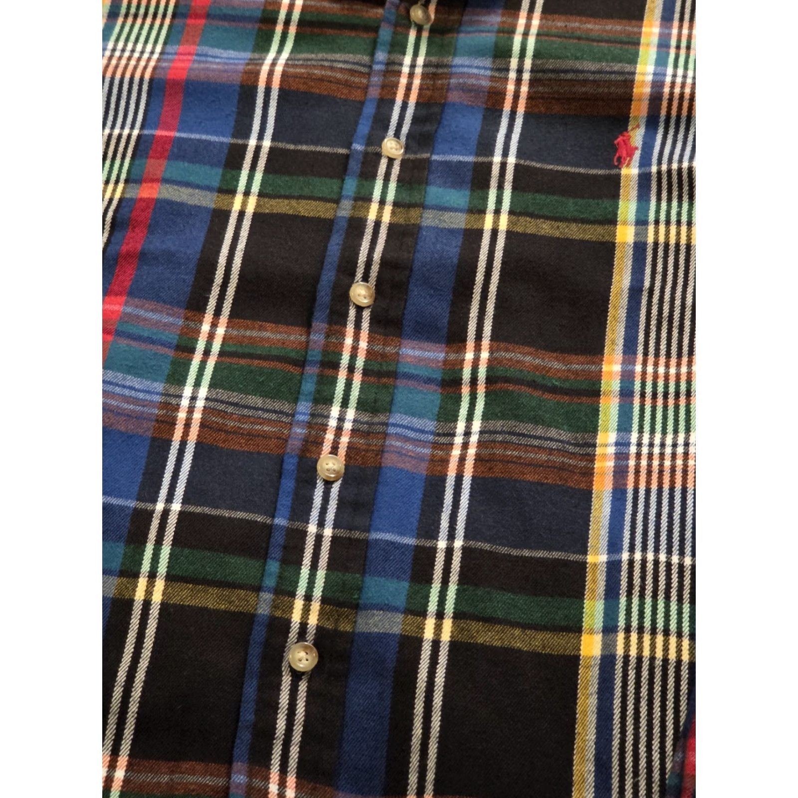 Ralph Lauren VINTAGE Ralph Lauren Long Sleeve Button-Up Flannel Blue Plaid Men's Large Shirt Size US L / EU 52-54 / 3 - 5 Thumbnail