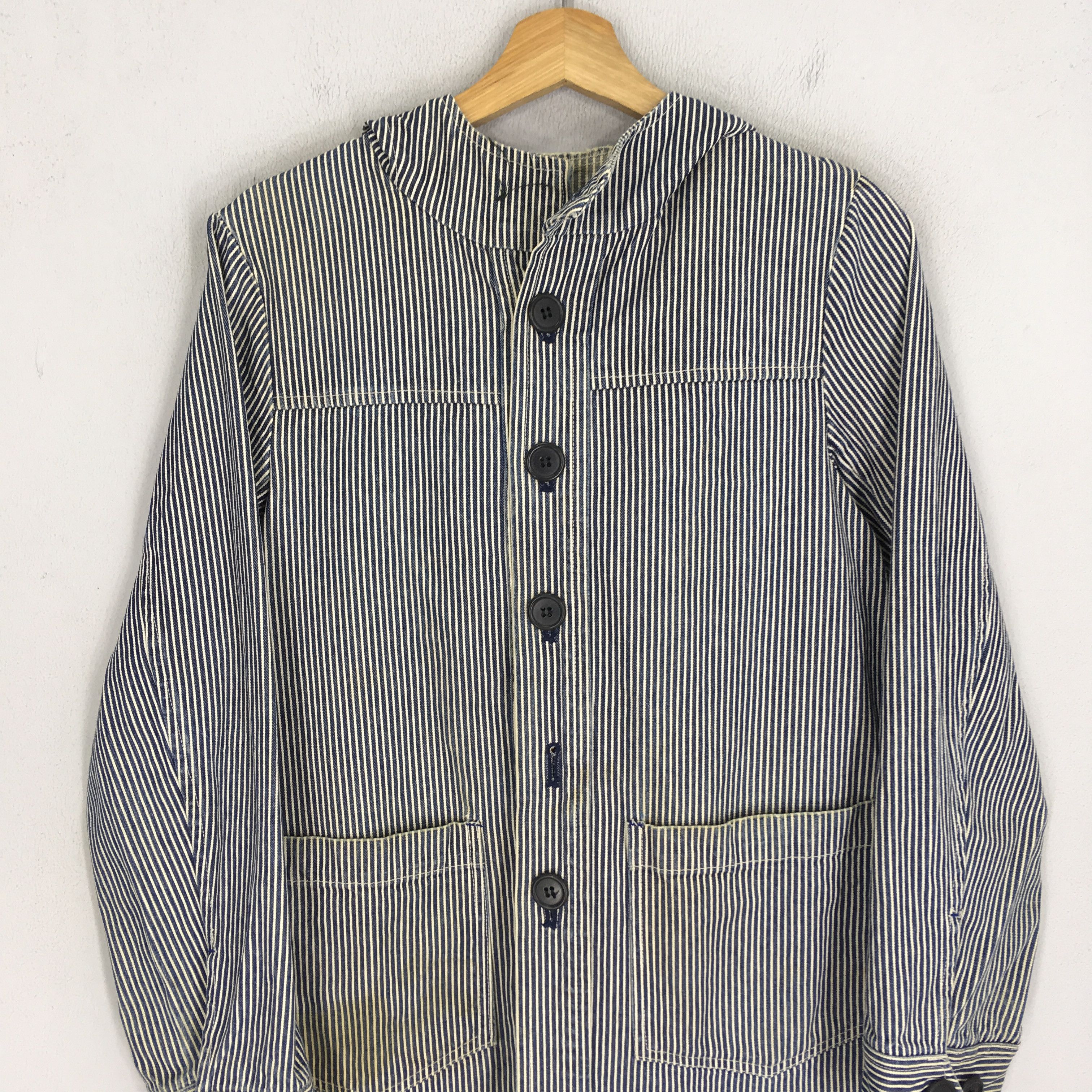 Japanese Brand Vintage Hickory Stripes Workers Jacket Denim Jeans Size US S / EU 44-46 / 1 - 3 Thumbnail
