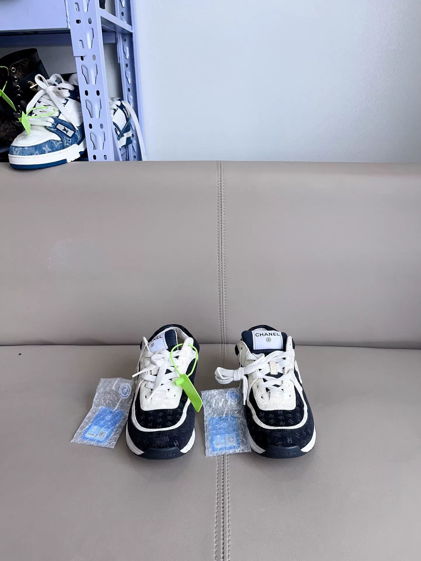 Chanel Chanel Black White Panda CC Print Sneakers Size US 6 / IT 36 - 1 Thumbnail