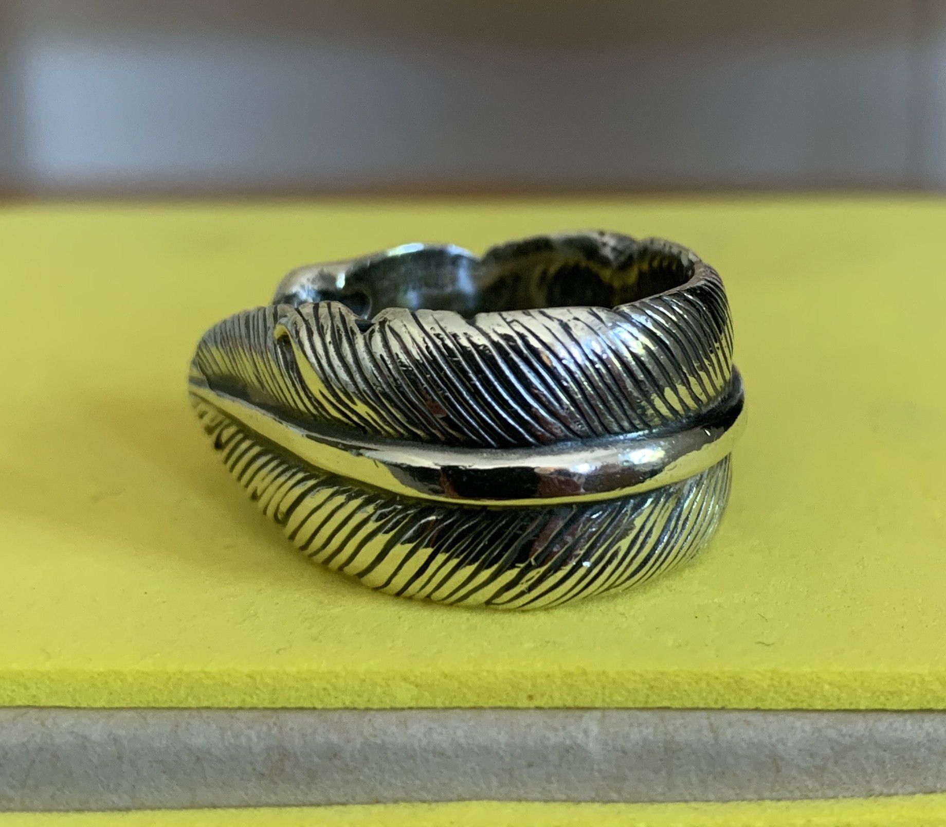 Number (N)ine SS04 Number (N)ine Silver Skull and Feather Ring Size ONE SIZE - 4 Thumbnail