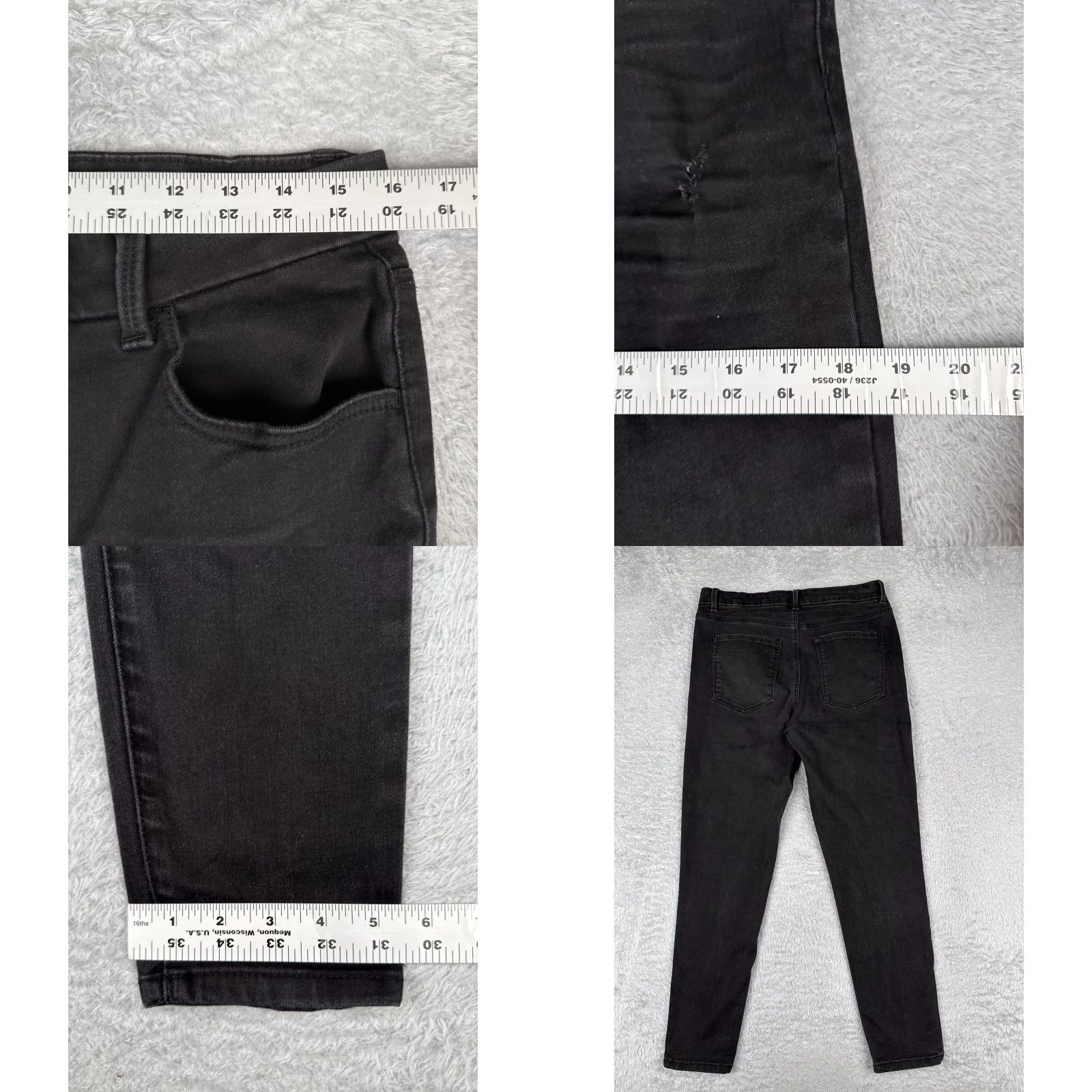 Vintage No Boundaries Jeans Juniors 15 Black High Rise Skinny Cotton Distressed 32x27 Jeans Womens Girls/Adults Size 36" / US 14 / IT 50 - 9 Thumbnail